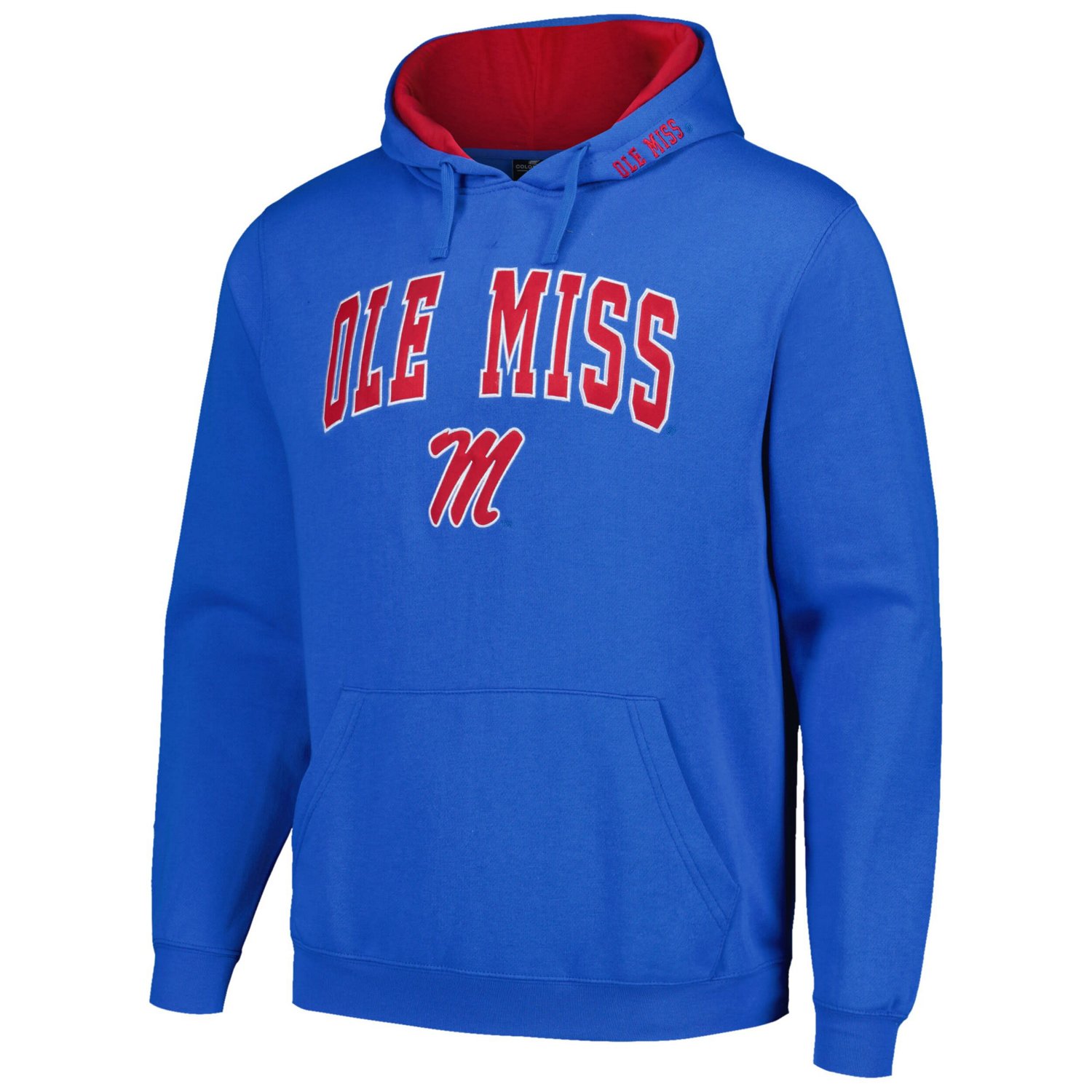 Colosseum Powder Ole Miss Rebels Arch  Logo Pullover Hoodie                                                                      - view number 2