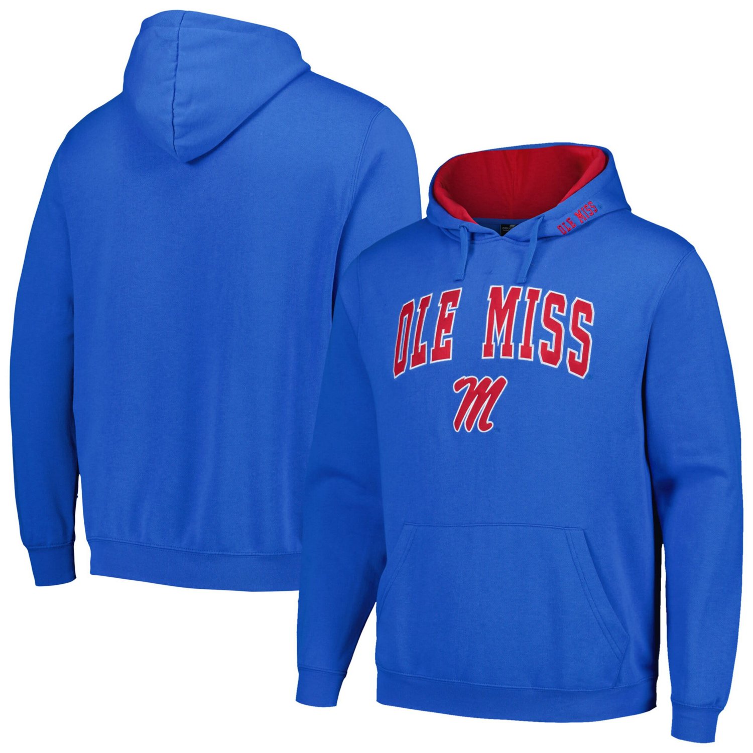 Colosseum Powder Ole Miss Rebels Arch  Logo Pullover Hoodie                                                                      - view number 1