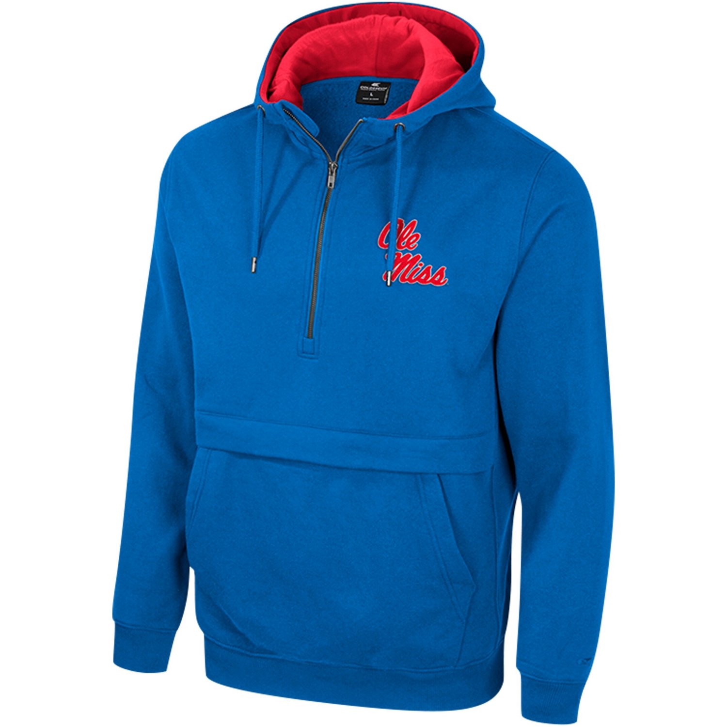 Colosseum Powder Ole Miss Rebels Half-Zip Hoodie