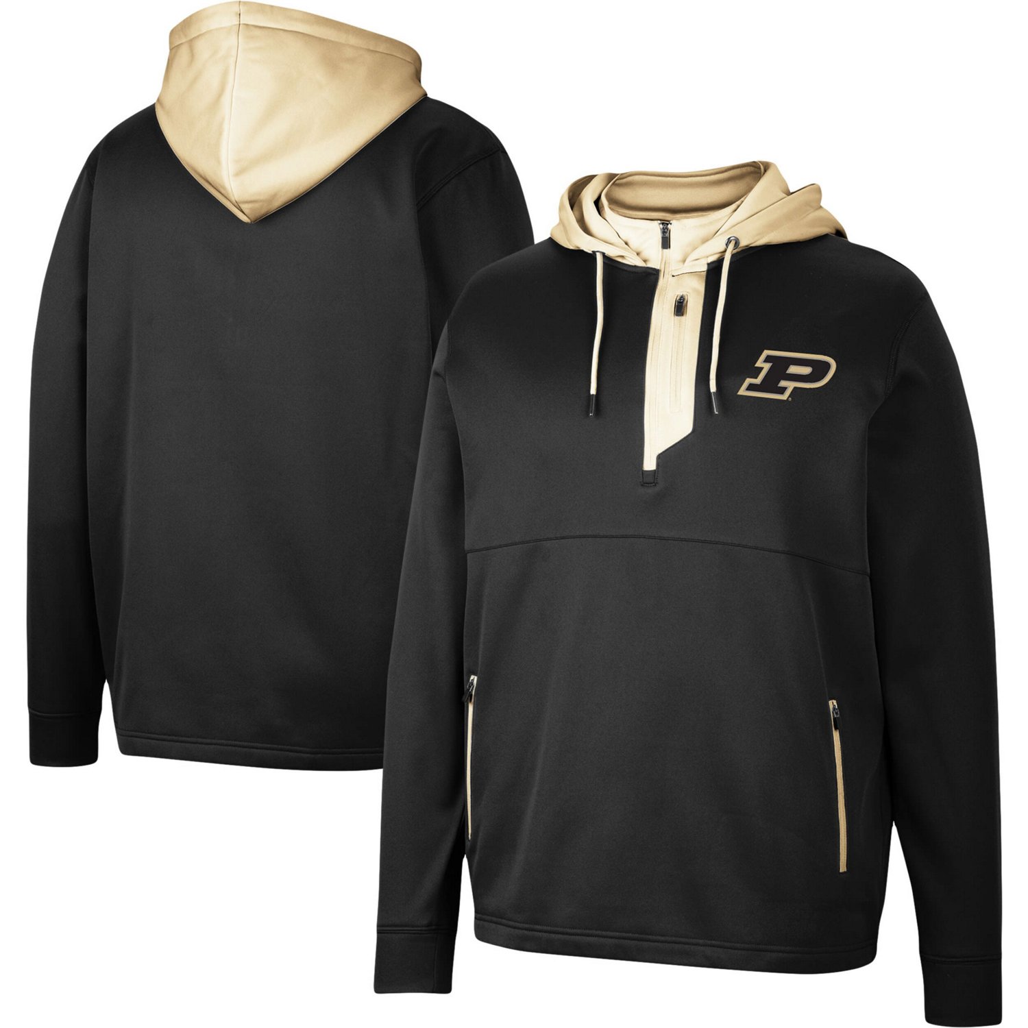 Colosseum Purdue Boilermakers Luge 30 Quarter Zip Hoodie Academy