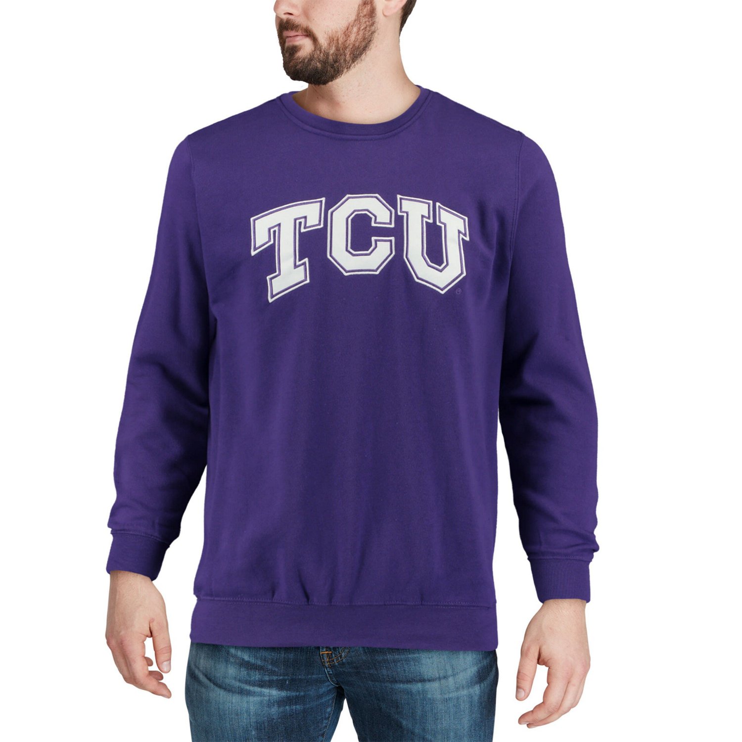Colosseum TCU Horned Frogs Arch  Logo Crew Neck Sweatshirt                                                                       - view number 4