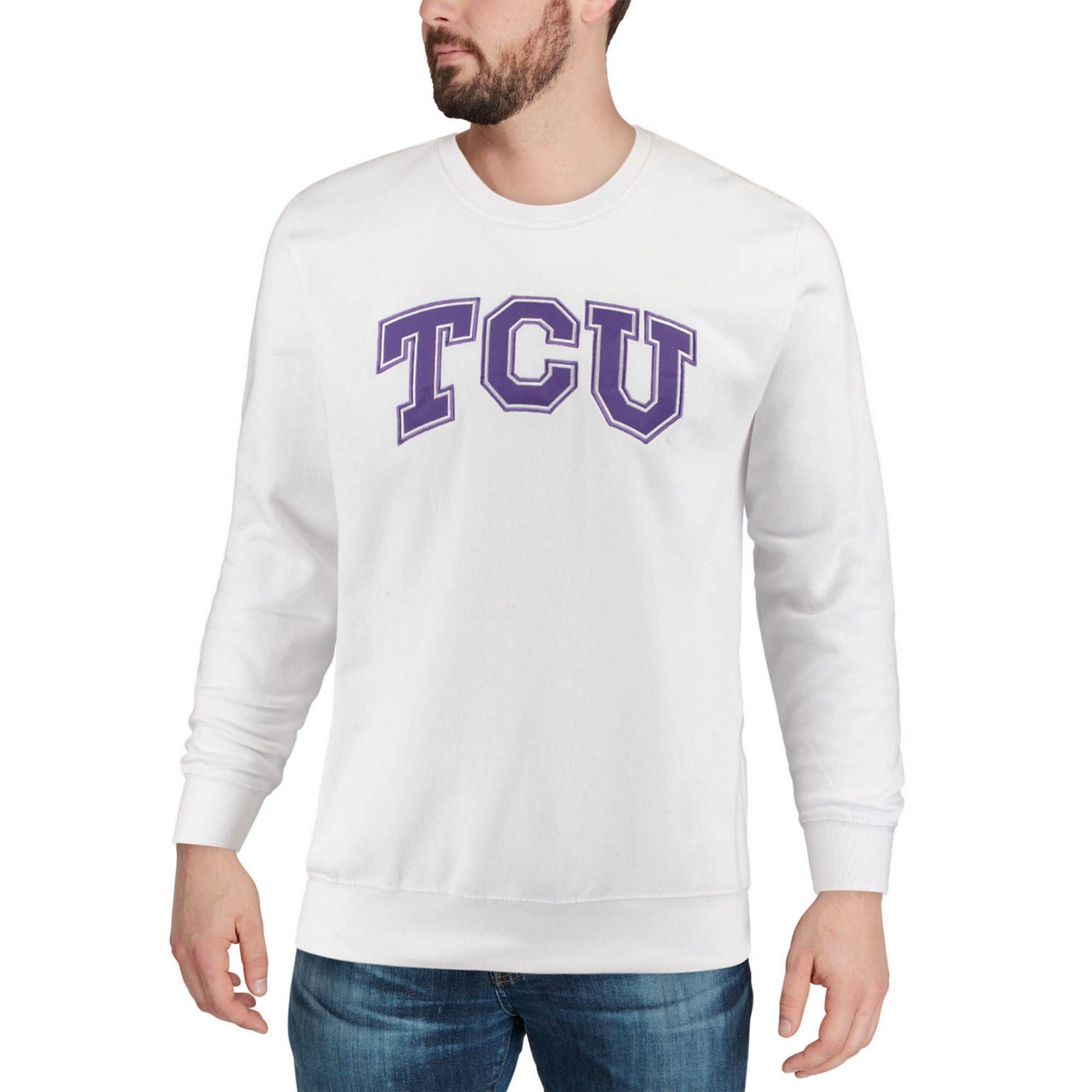Colosseum TCU Horned Frogs Arch  Logo Crew Neck Sweatshirt - view number 4