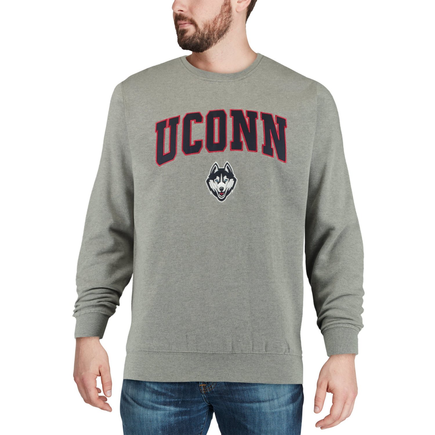 Colosseum UConn Huskies Arch  Logo Crew Neck Sweatshirt - view number 4