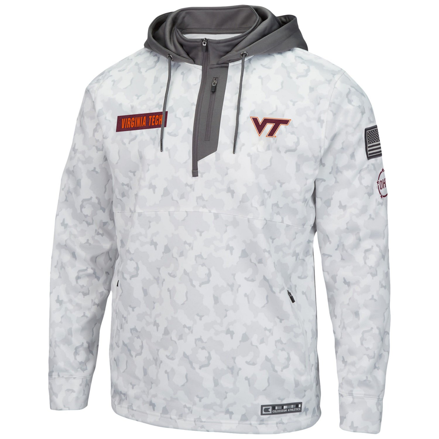 Colosseum Virginia Tech Hokies OHT Military Appreciation Quarter-Zip Hoodie                                                      - view number 2