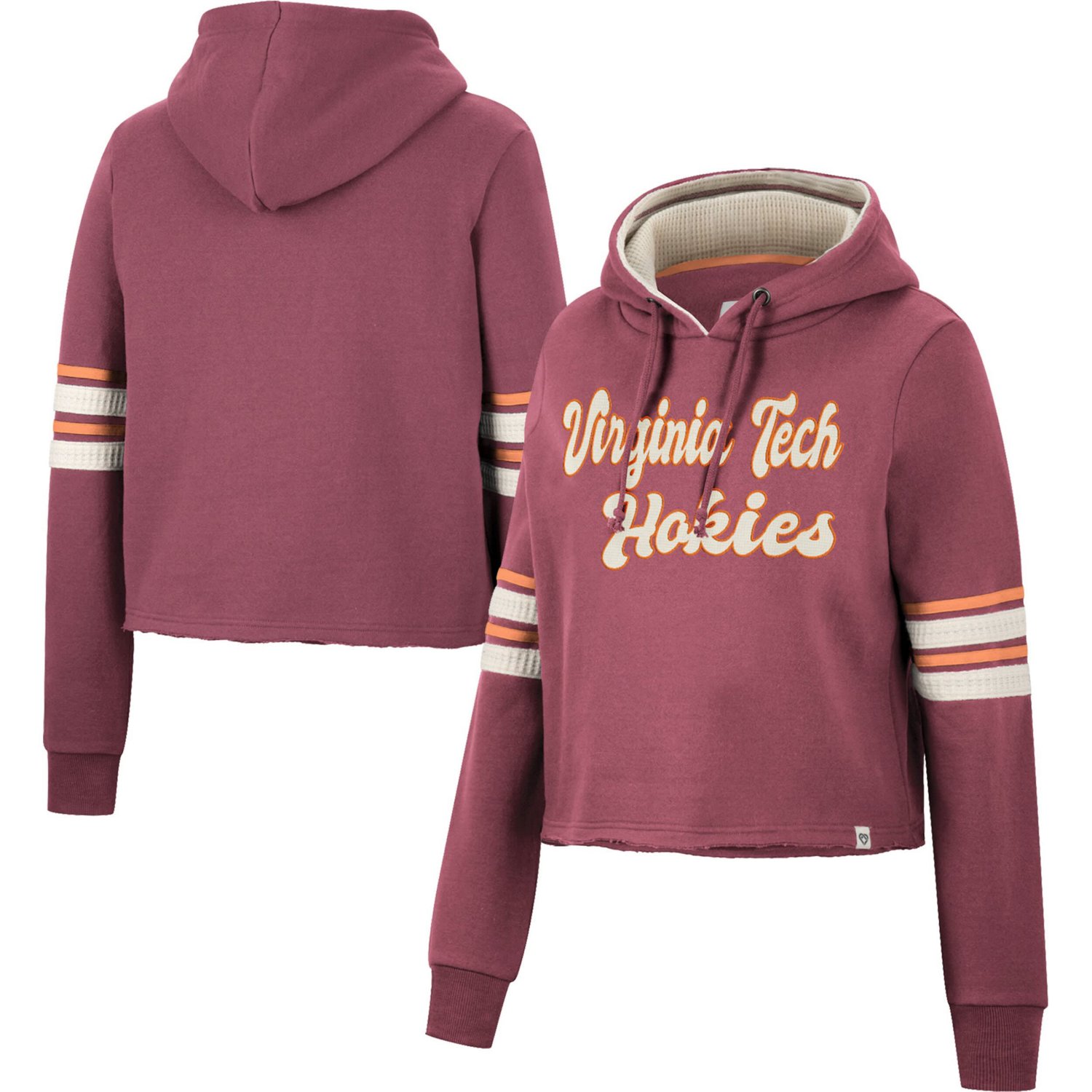 Colosseum Virginia Tech Hokies Retro Cropped Pullover Hoodie