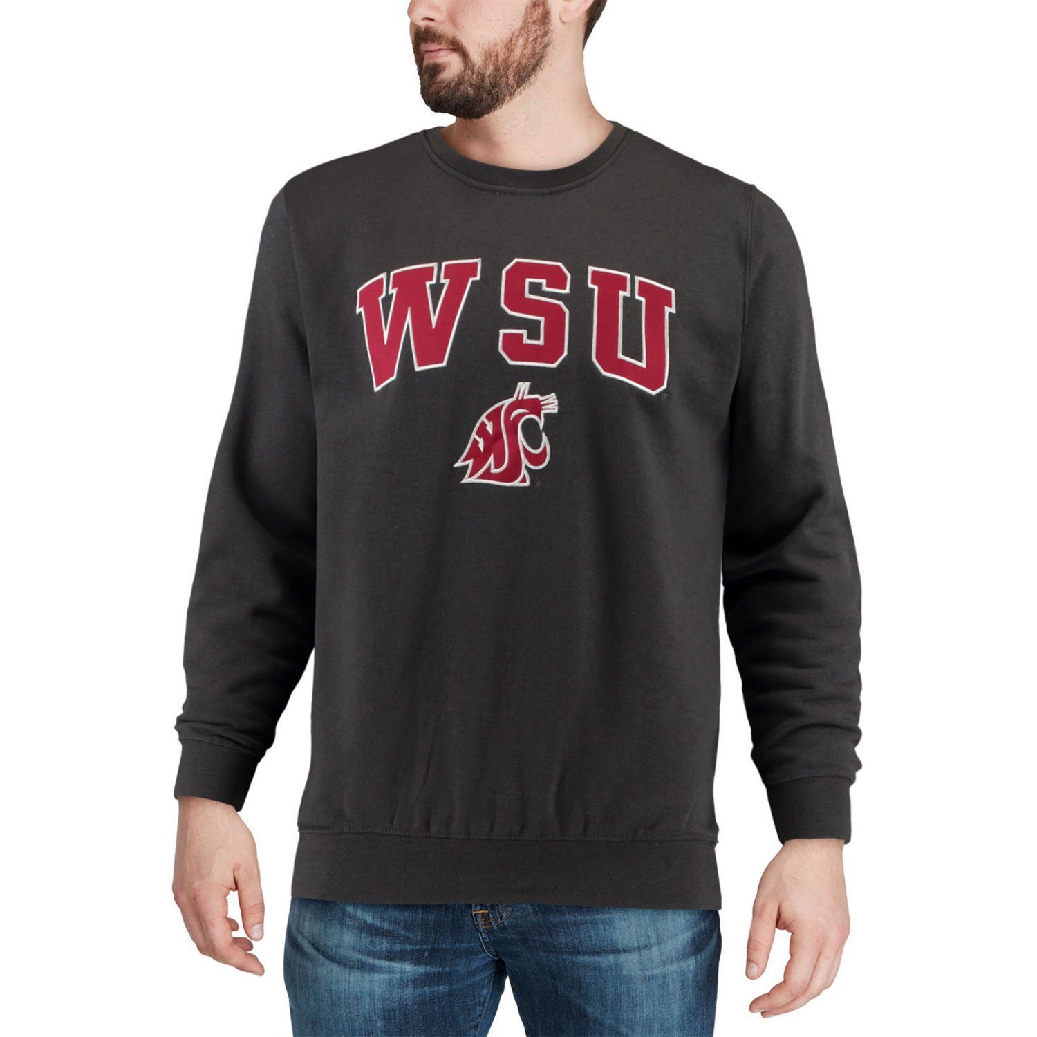 Colosseum Washington State Cougars Arch  Logo Crew Neck Sweatshirt - view number 4