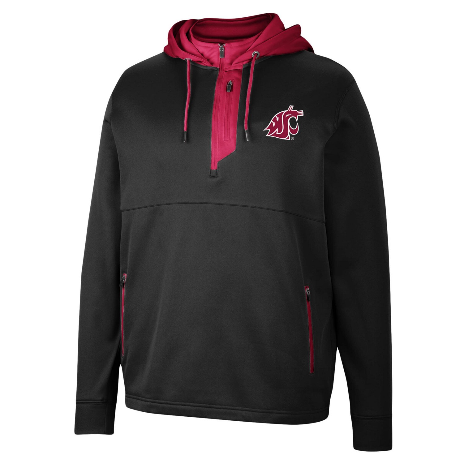 Colosseum Washington State Cougars Luge 30 Quarter-Zip Hoodie                                                                    - view number 2