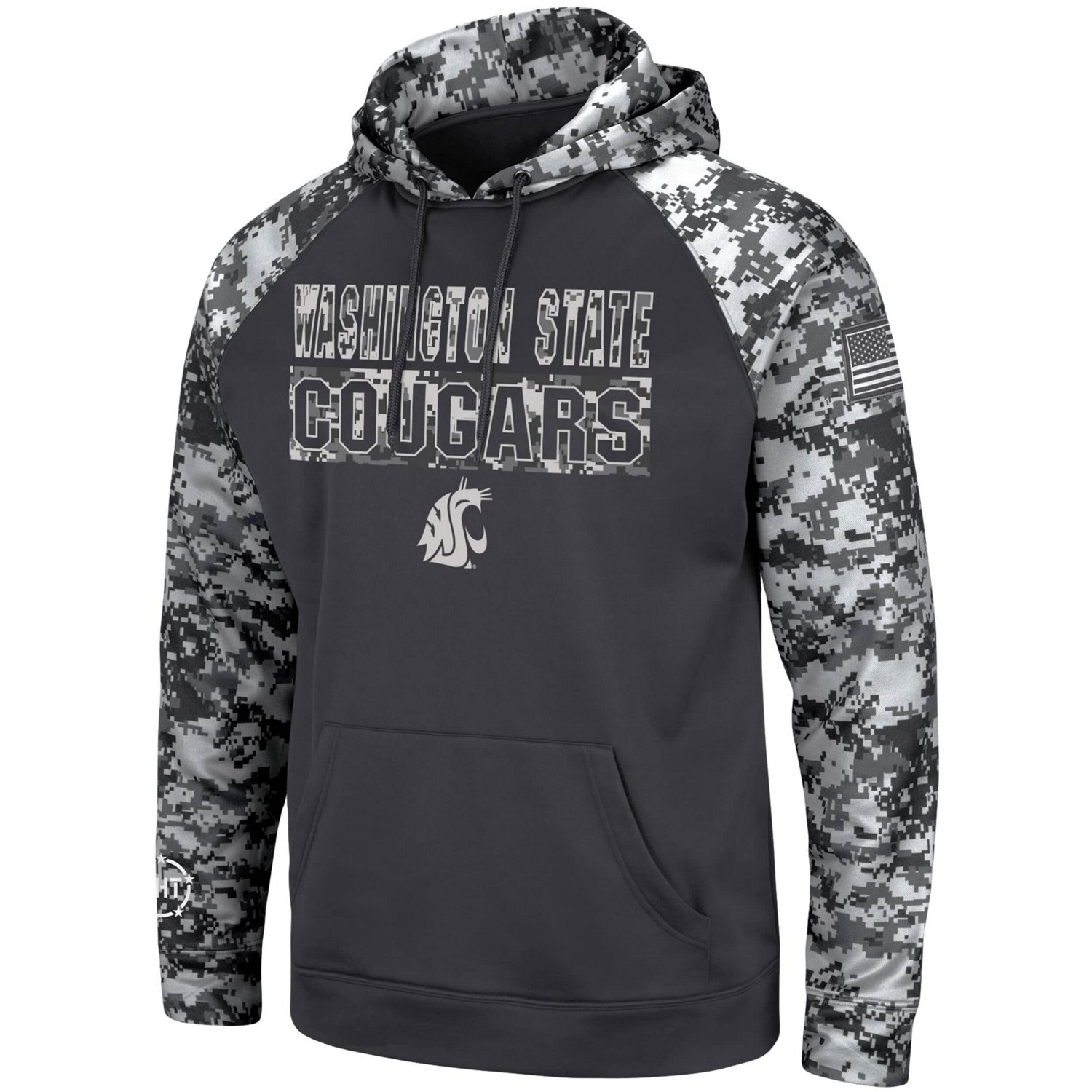 Colosseum Washington State Cougars OHT Military Appreciation Digital Camo Pullover Hoodie                                        - view number 2