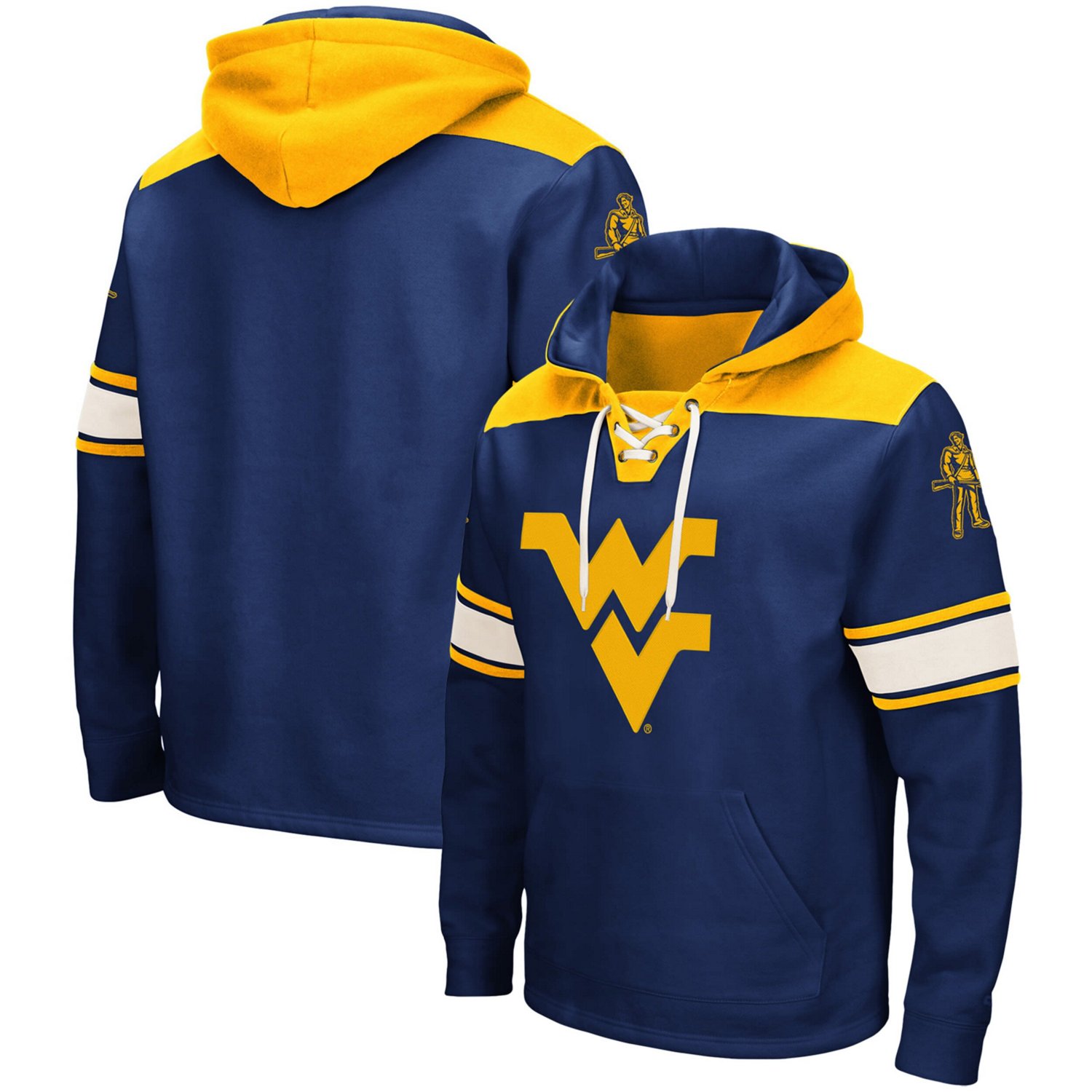 Colosseum West Virginia Mountaineers 20 Lace-Up Pullover Hoodie                                                                  - view number 1