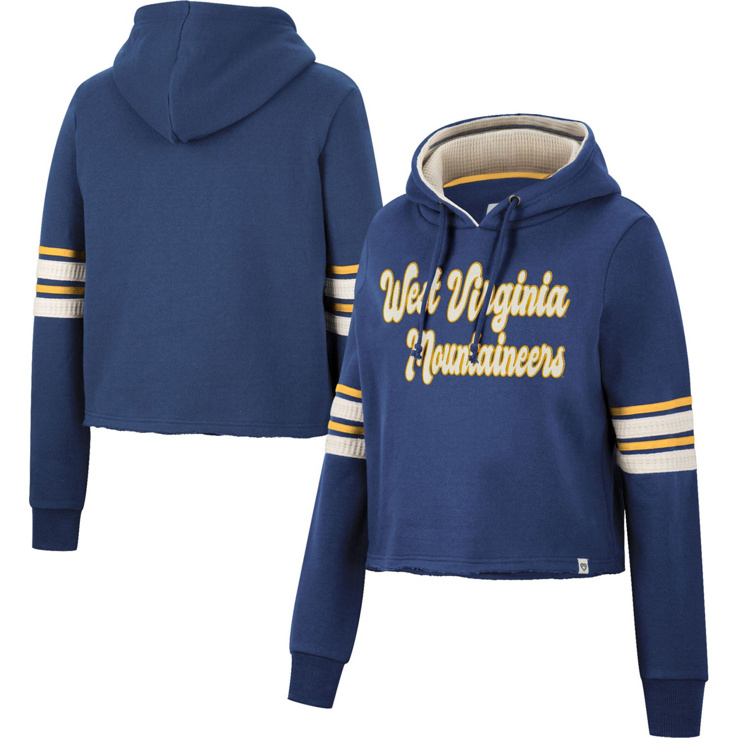 Colosseum West Virginia Mountaineers Retro Cropped Pullover Hoodie