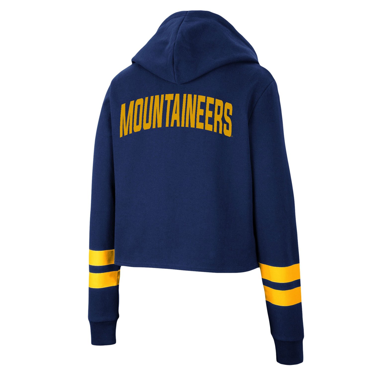 Colosseum West Virginia Mountaineers Throwback Stripe Cropped Pullover Hoodie