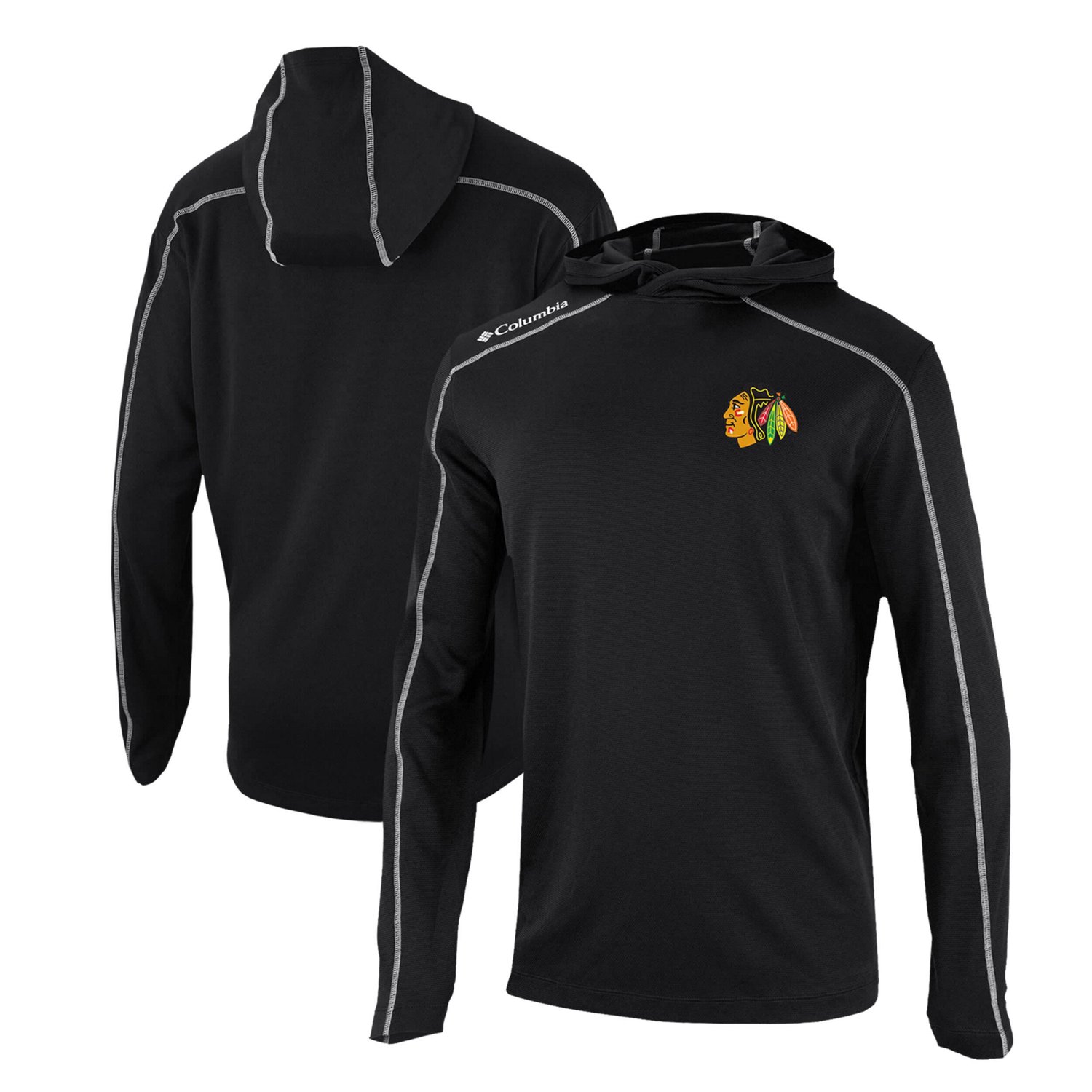 Columbia Chicago hawks Omni-Wick Shotgun Long Sleeve Hoodie T-Shirt