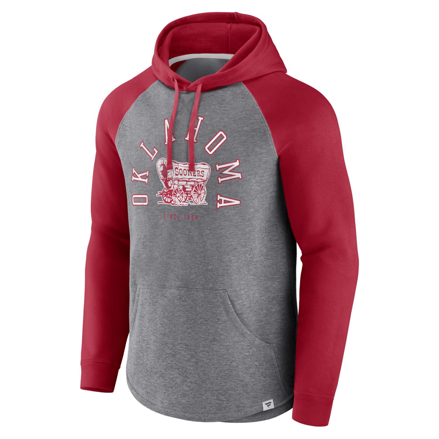 Fanatics Branded /Heather Gray Oklahoma Sooners Wrap Up Raglan Pullover Hoodie - view number 2