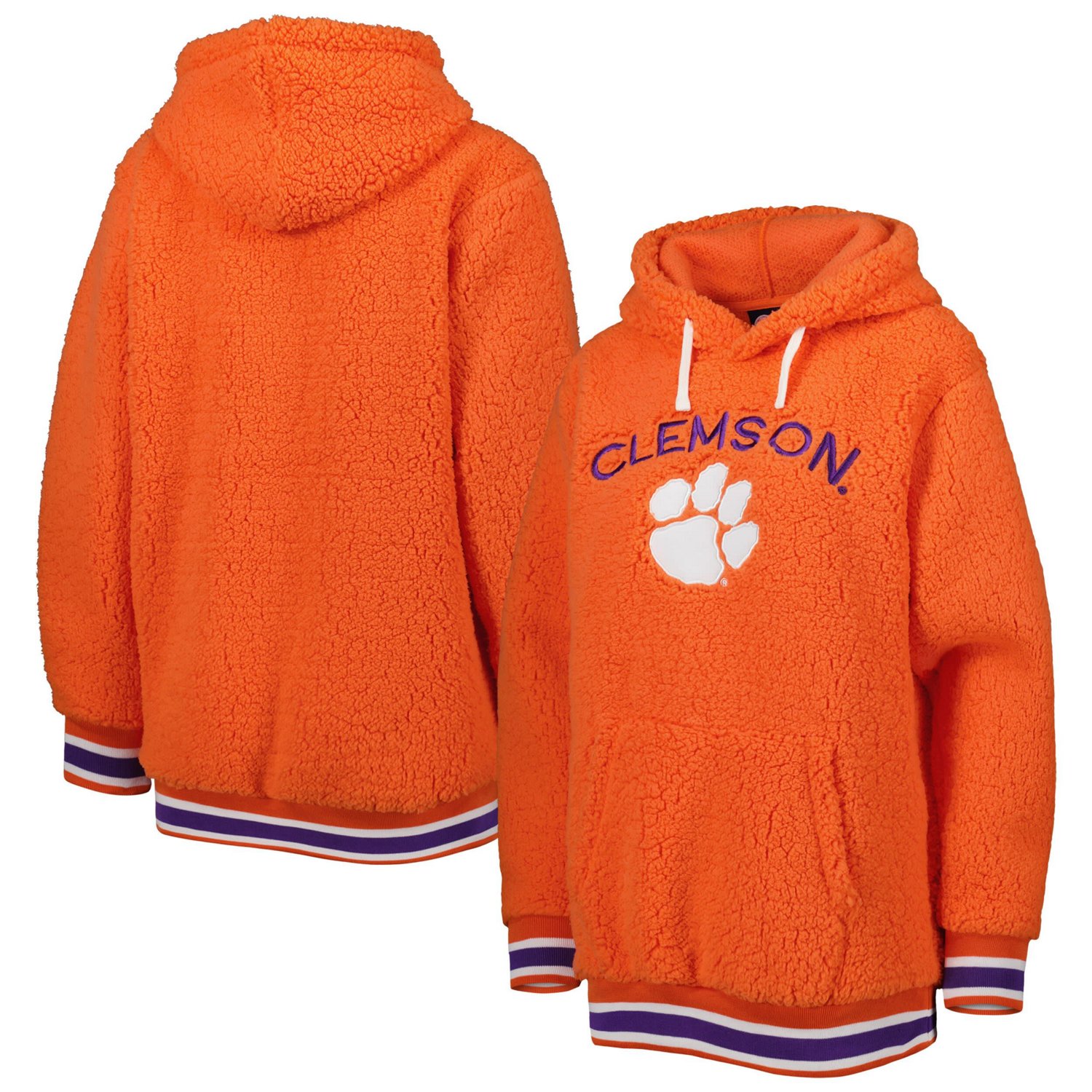 G III 4Her by Carl Banks Clemson Tigers Game Over Sherpa Pullover Hoodie Academy