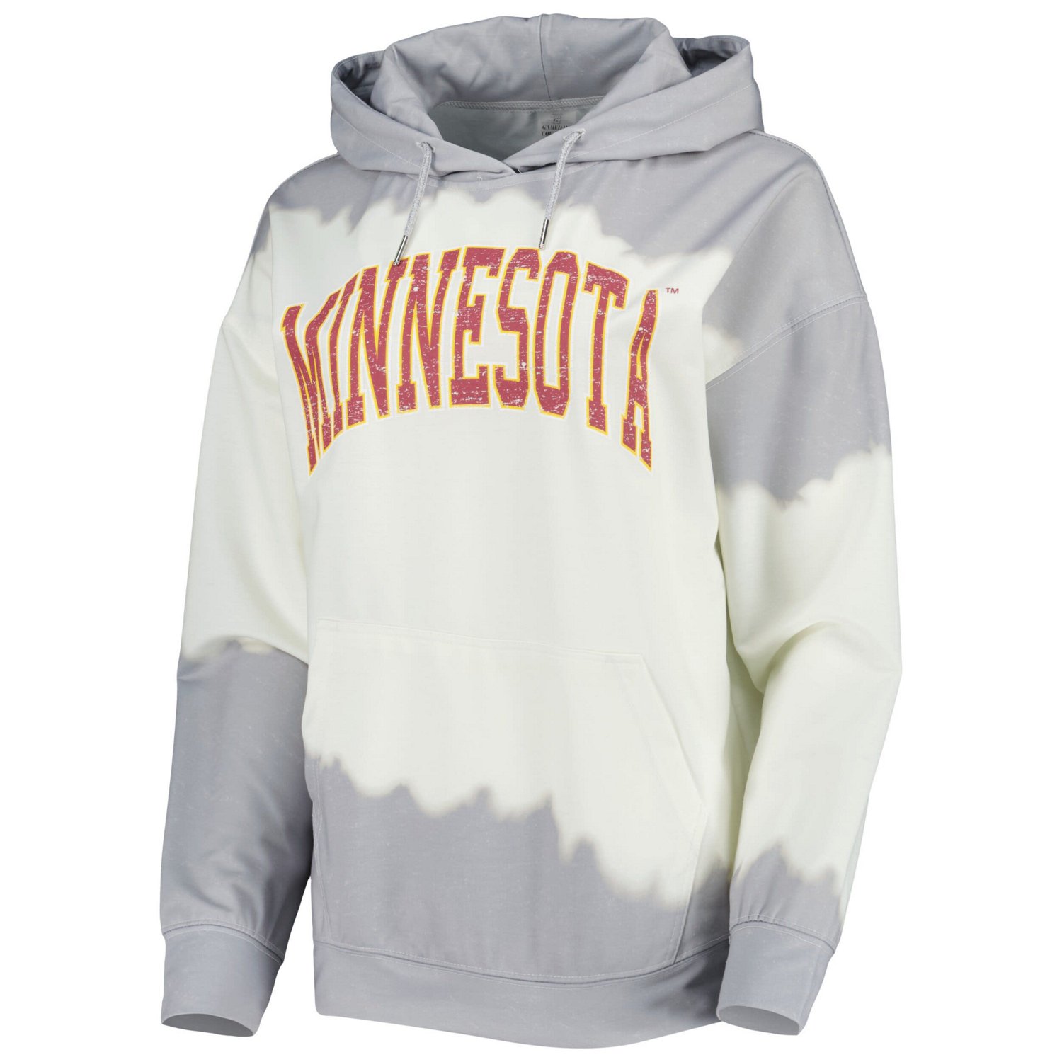 Gameday Couture /Gray Minnesota Golden Gophers For the Fun Double Dip-Dyed Pullover Hoodie                                       - view number 2