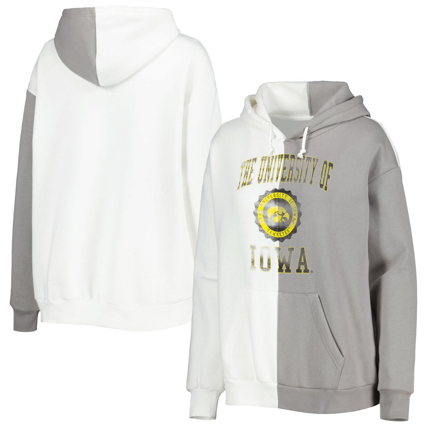 Gameday Couture Gray/ Iowa Hawkeyes Split Pullover Hoodie - view number 1
