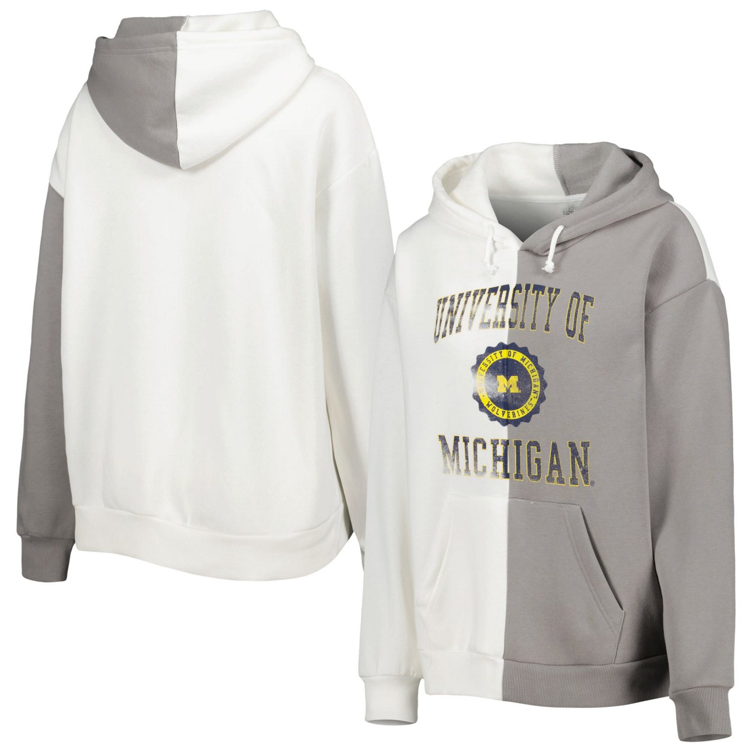 Gameday Couture Gray/ Michigan Wolverines Split Pullover Hoodie - view number 1