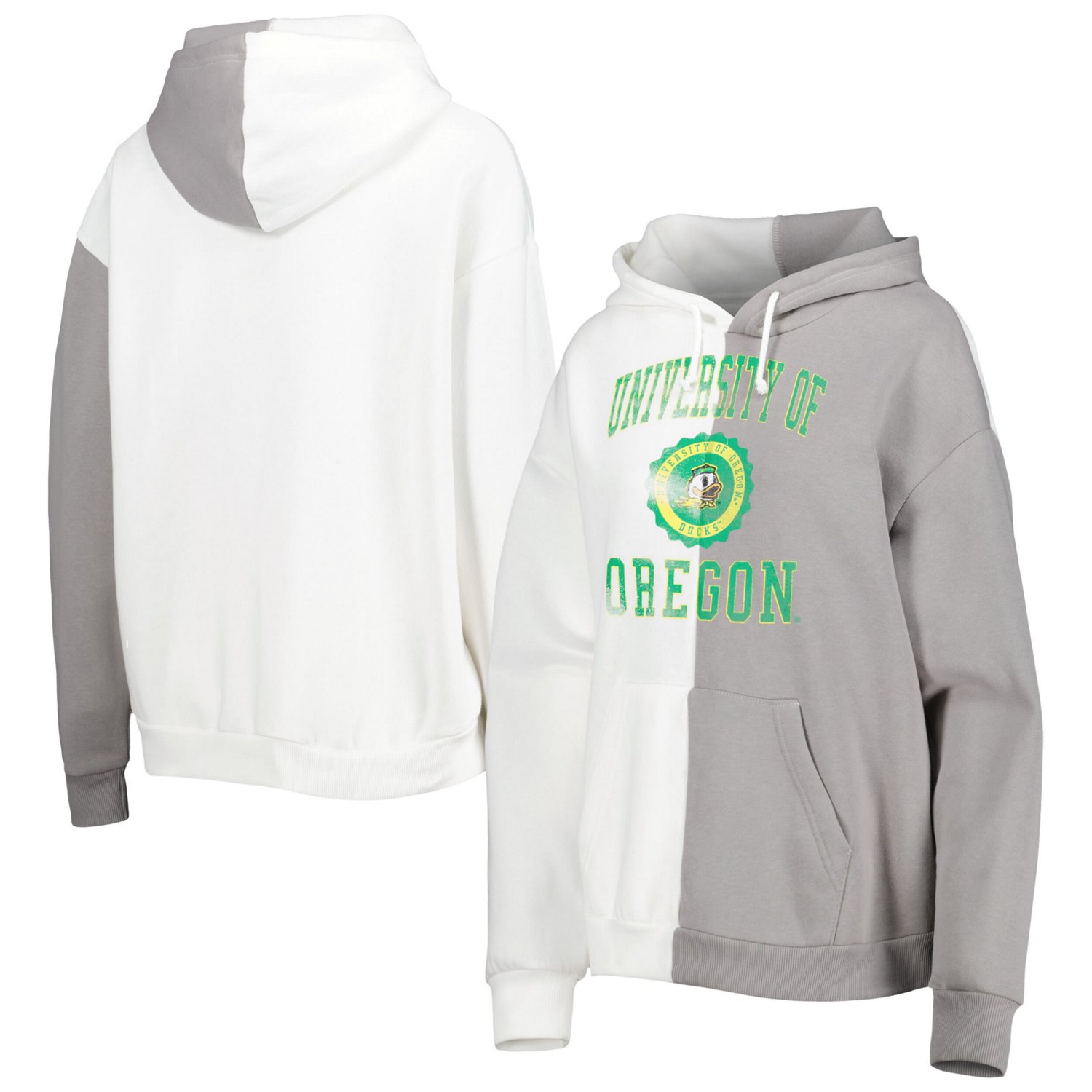 Gameday Couture Gray/ Oregon Ducks Split Pullover Hoodie - view number 1