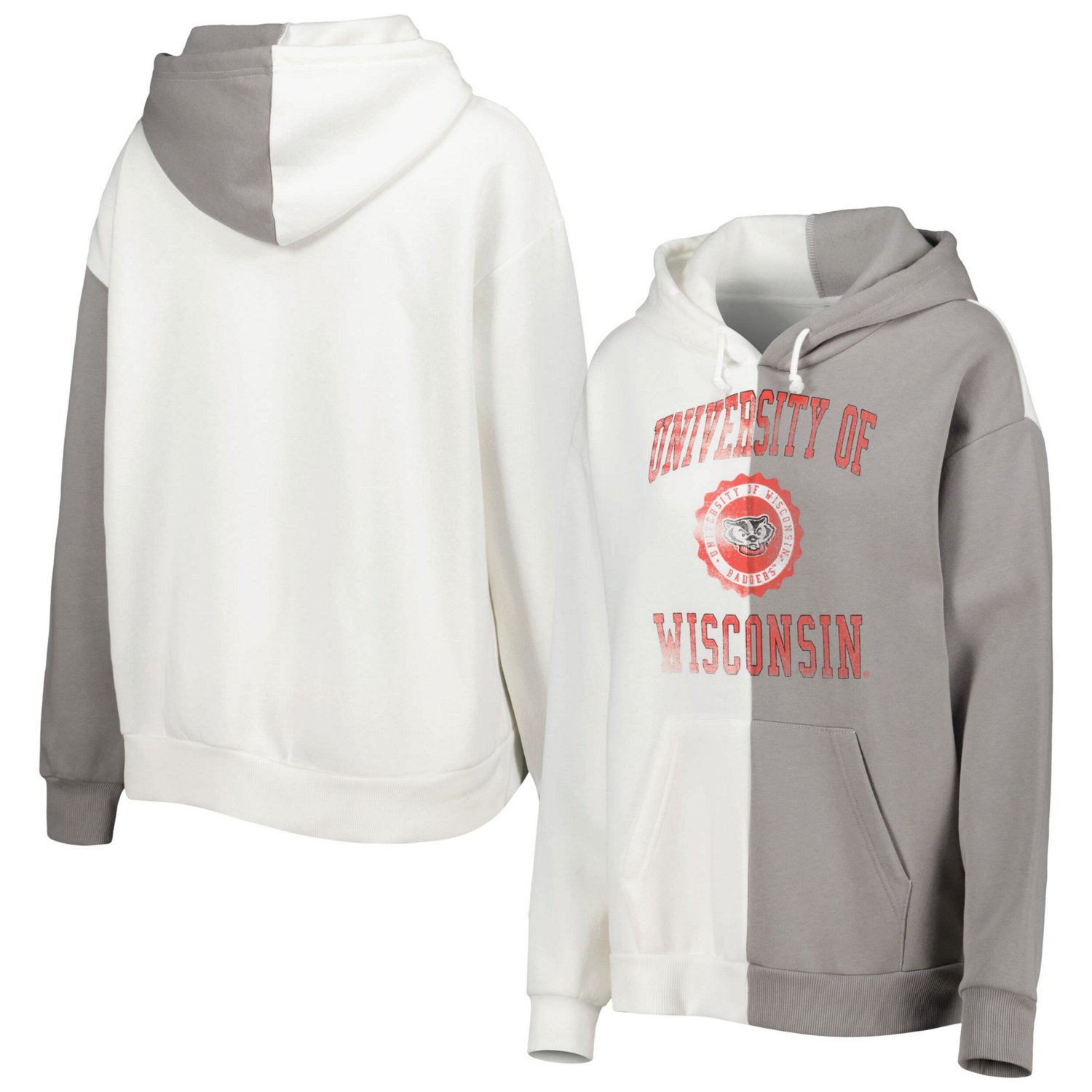 Gameday Couture Gray/ Wisconsin Badgers Split Pullover Hoodie - view number 1