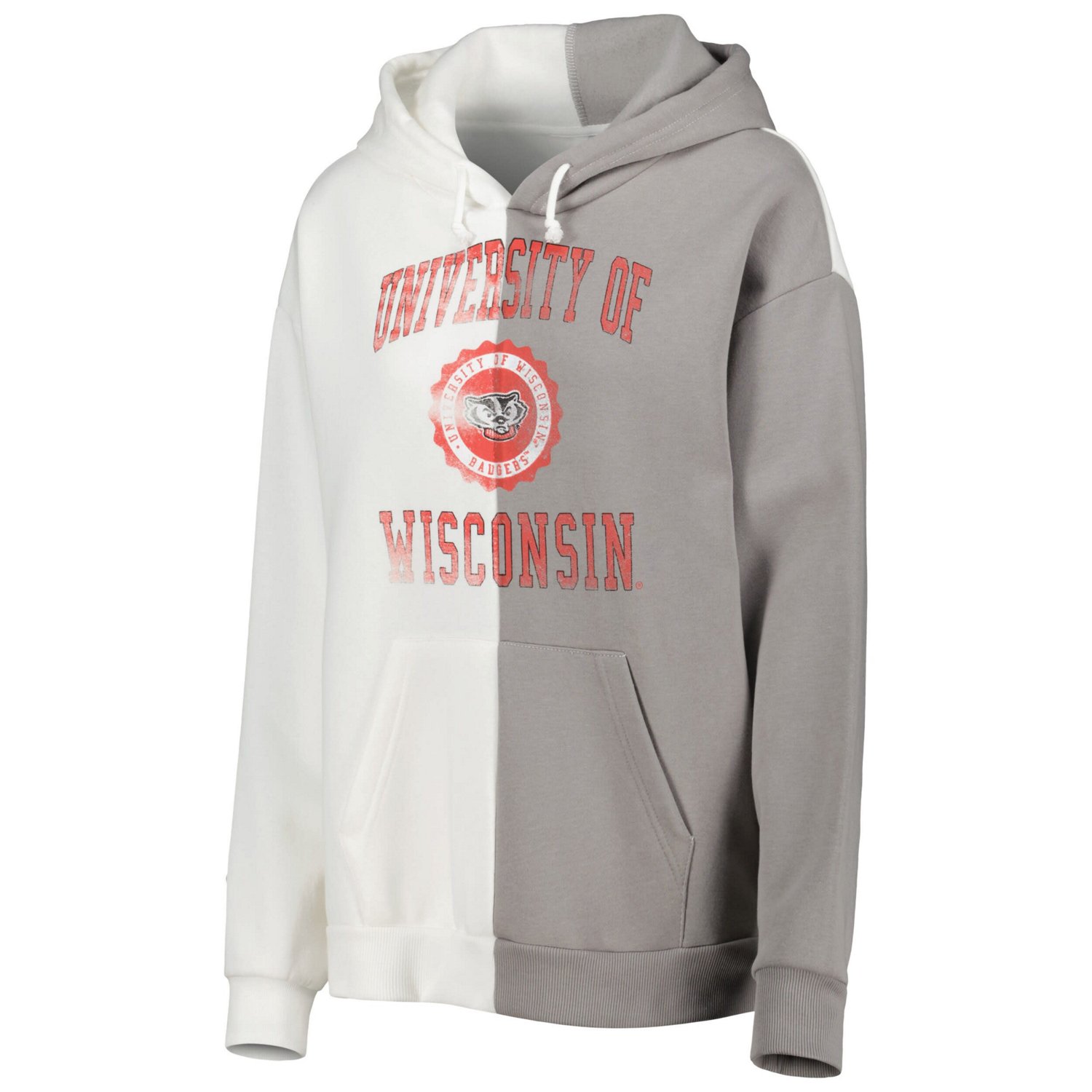 Gameday Couture Gray/ Wisconsin Badgers Split Pullover Hoodie - view number 2