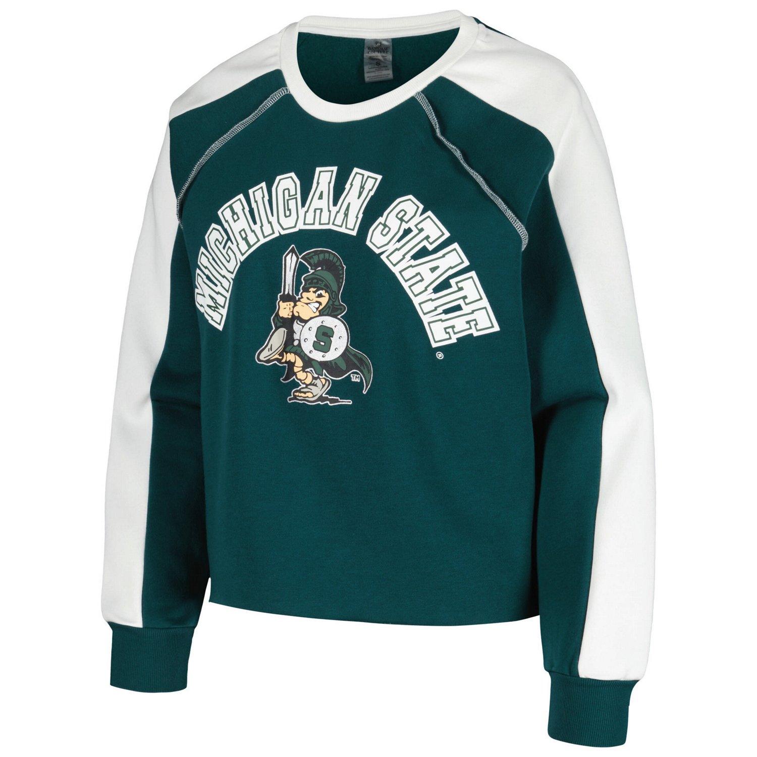 Gameday Couture Michigan State Spartans Blindside Raglan Cropped Pullover Sweatshirt