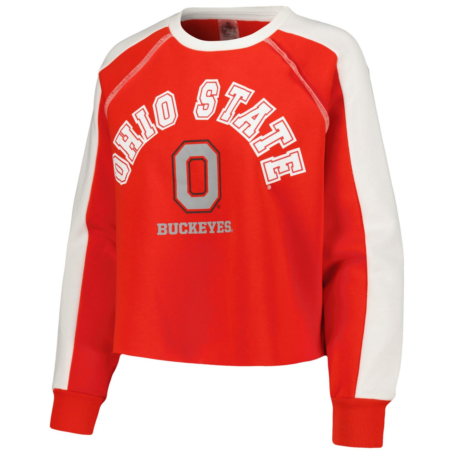 Gameday Couture Ohio State Buckeyes Blindside Raglan Cropped Pullover Sweatshirt