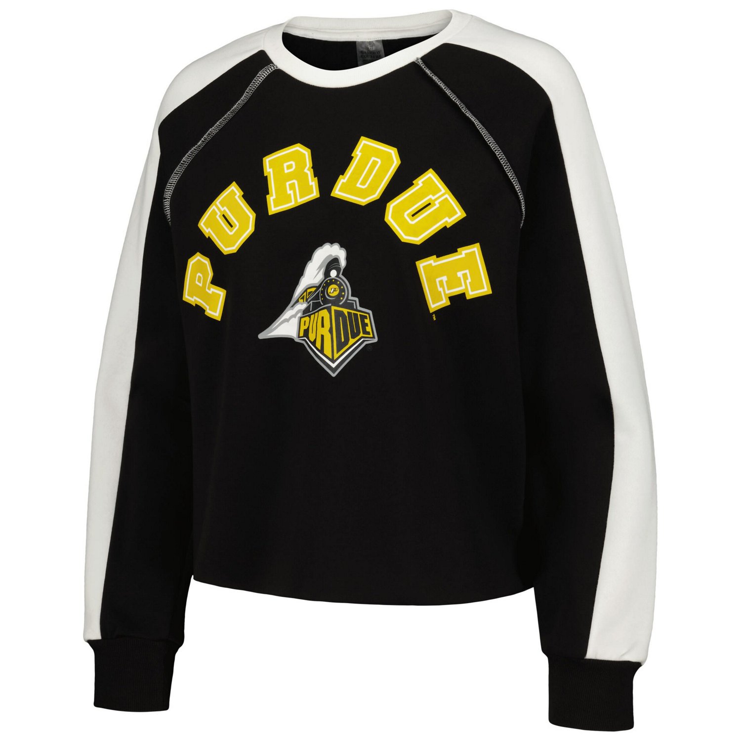 Gameday Couture Purdue Boilermakers Blindside Raglan Cropped Pullover Sweatshirt - view number 2