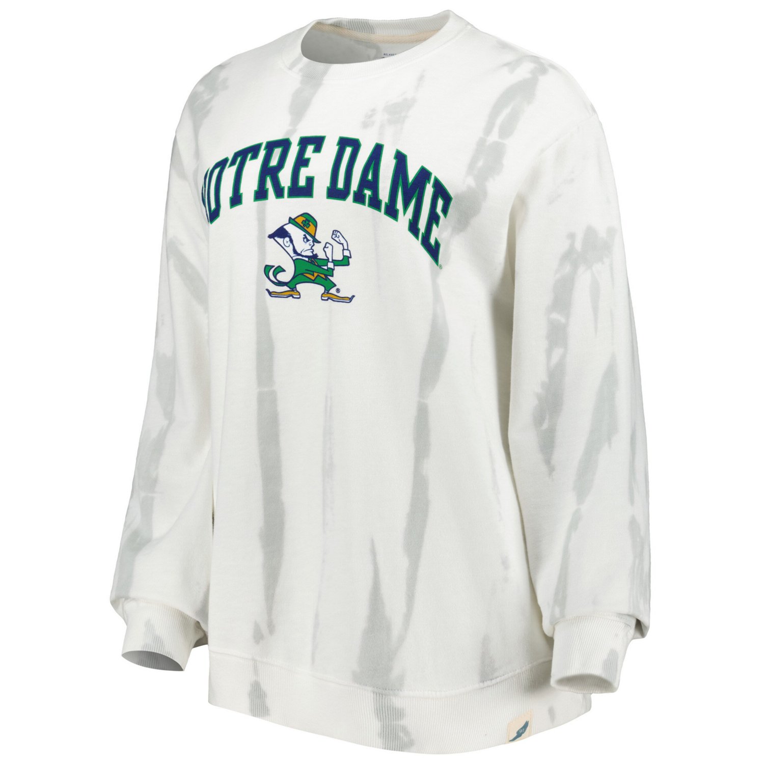 League Collegiate Wear /Silver Notre Dame Fighting Irish Classic Arch Dye Terry Pullover Sweatshirt