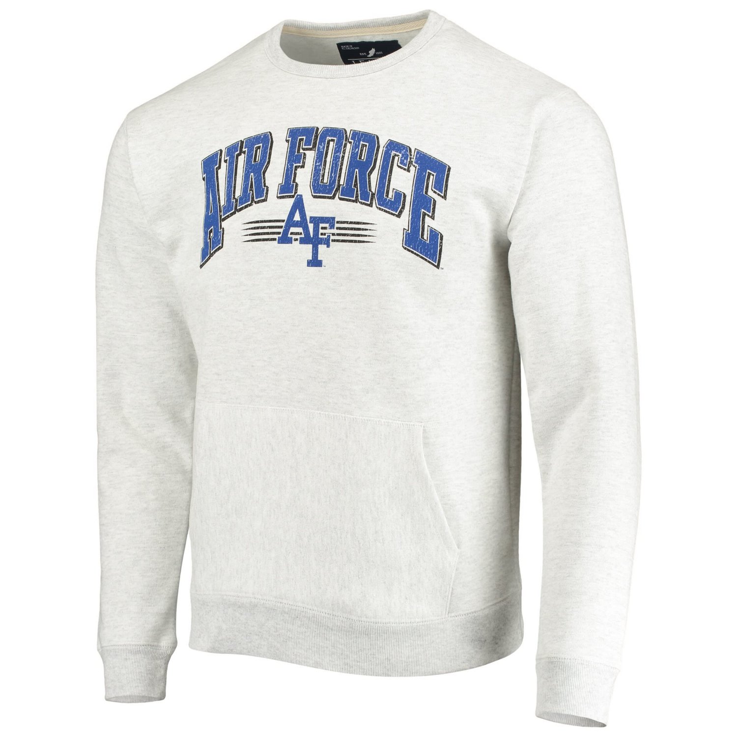 League Collegiate Wear Heathered Gray Air Force Falcons Upperclassman Pocket Pullover Sweatshirt - view number 2