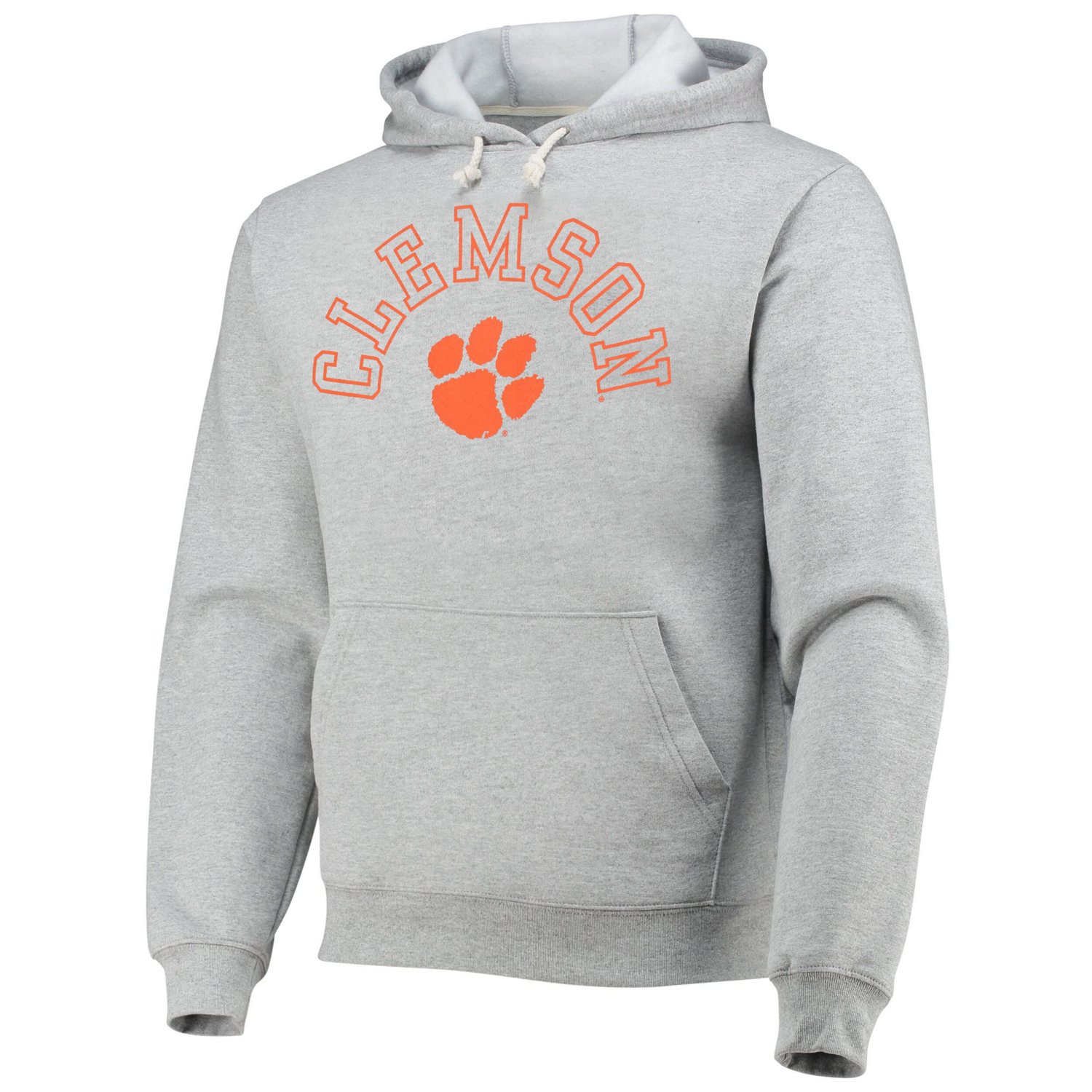 League Collegiate Wear Heathered Gray Clemson Tigers Seal Neuvo Essential Fleece Pullover Hoodie - view number 2
