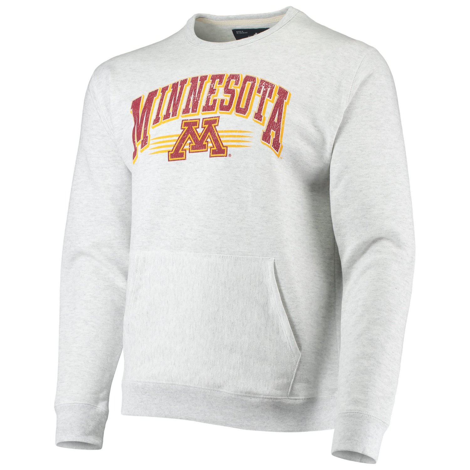 League Collegiate Wear Heathered Gray Minnesota Golden Gophers Upperclassman Pocket Pullover Sweatshirt - view number 2