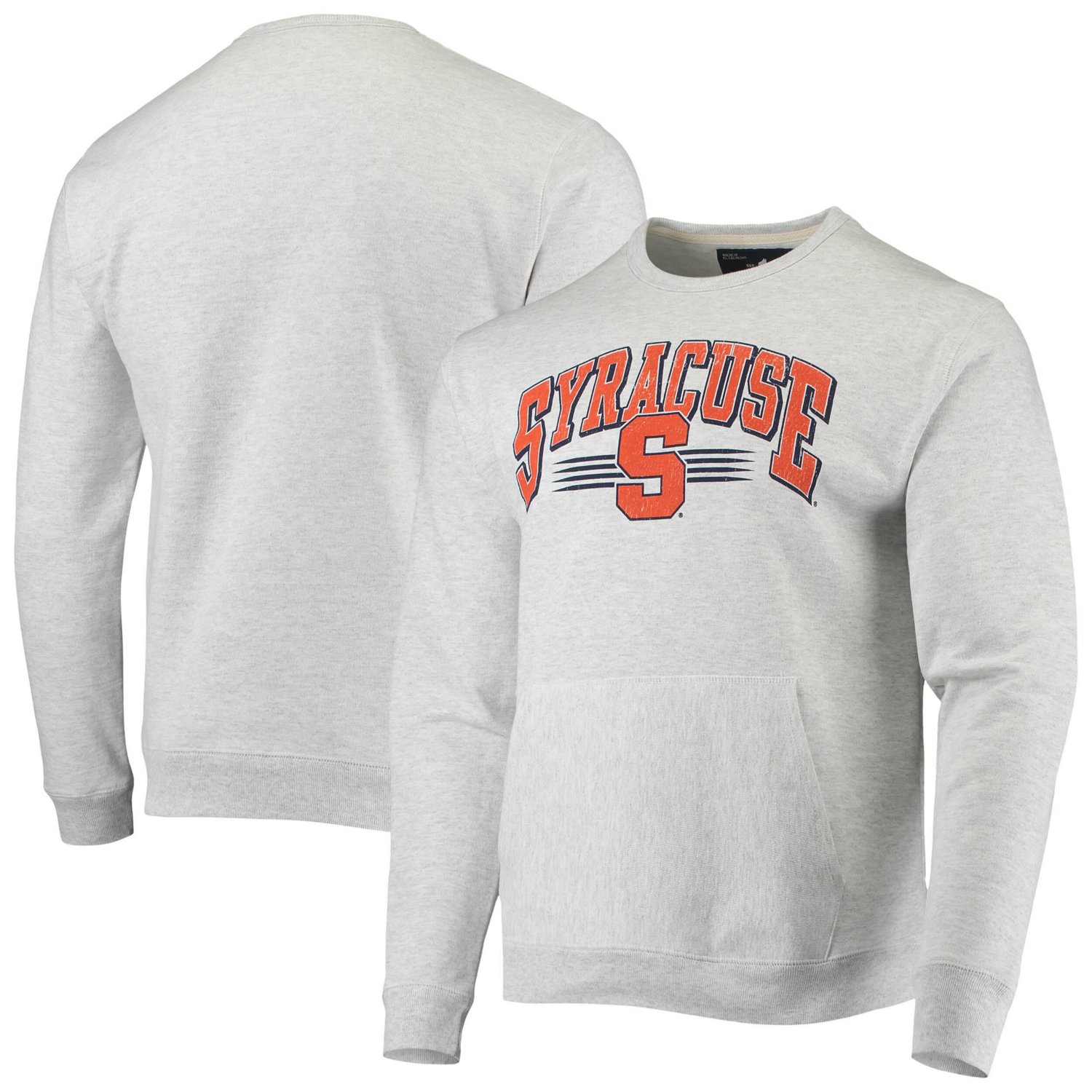 League Collegiate Wear Heathered Gray Syracuse Upperclassman Pocket Pullover Sweatshirt - view number 1