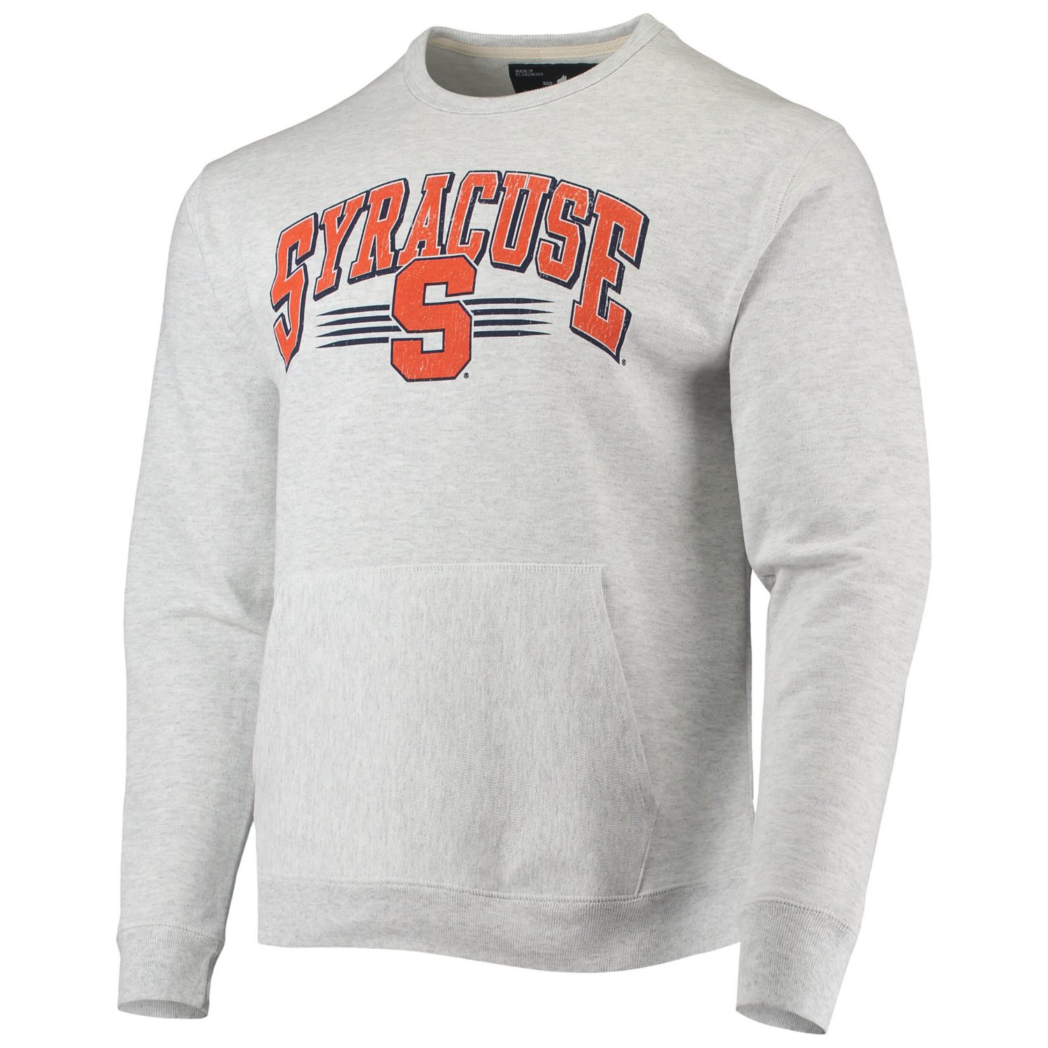 League Collegiate Wear Heathered Gray Syracuse Upperclassman Pocket Pullover Sweatshirt - view number 2