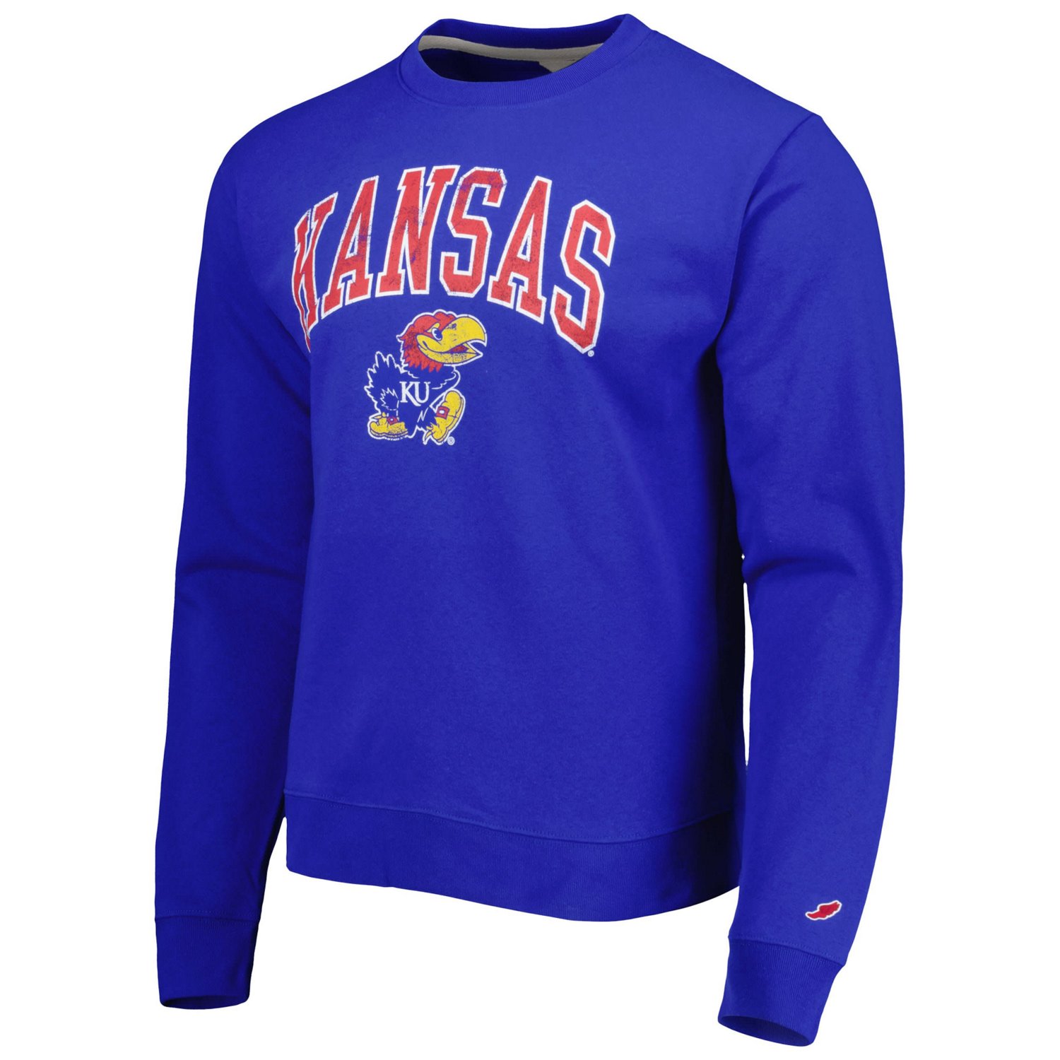 League Collegiate Wear Kansas Jayhawks 1965 Arch Essential Lightweight Pullover Sweatshirt