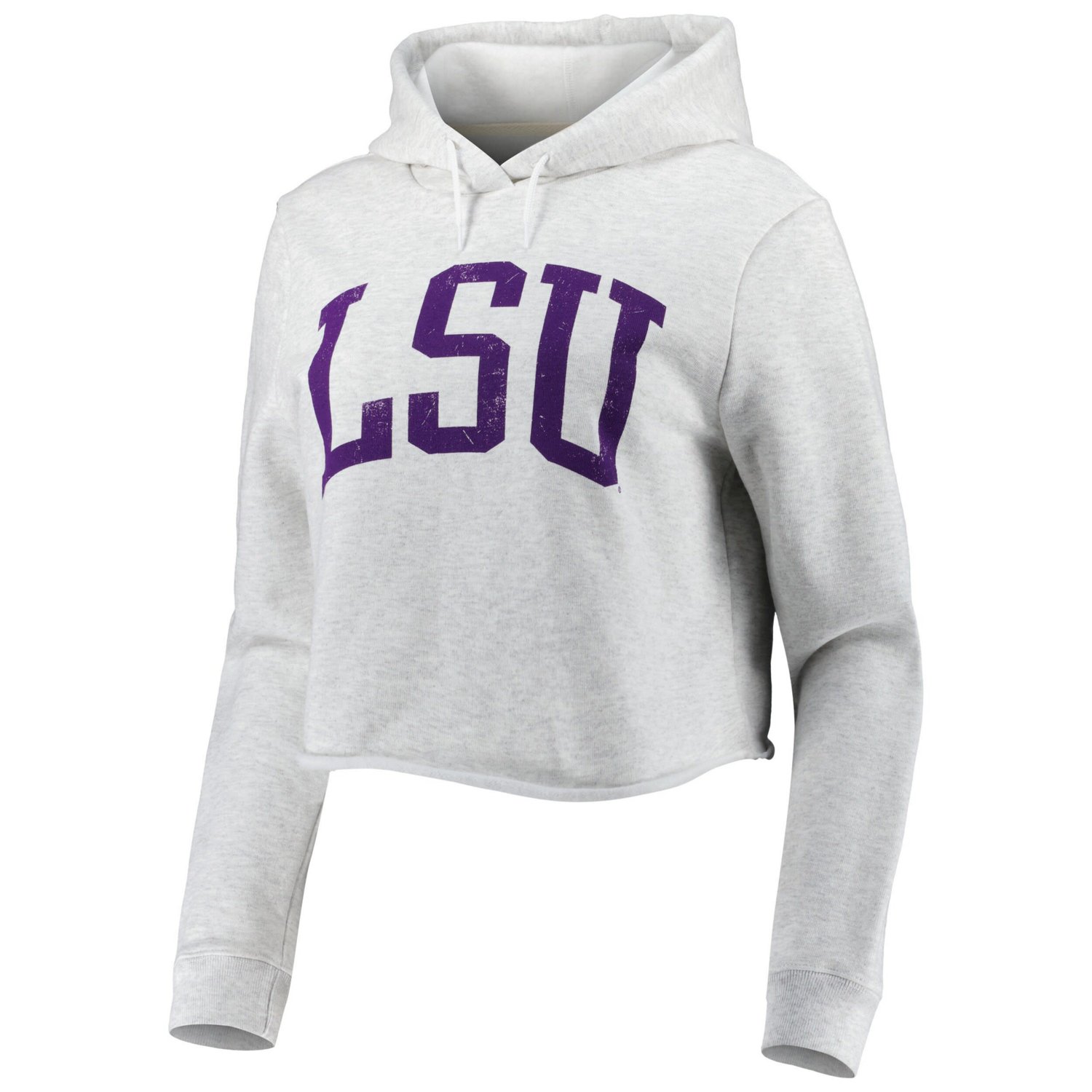 League Collegiate Wear LSU Tigers 2-Hit 1636 Cropped Pullover Hoodie - view number 2