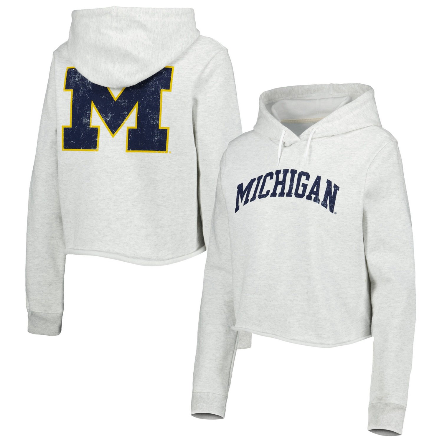 League Collegiate Wear Michigan Wolverines 2-Hit 1636 Cropped Pullover Hoodie - view number 1