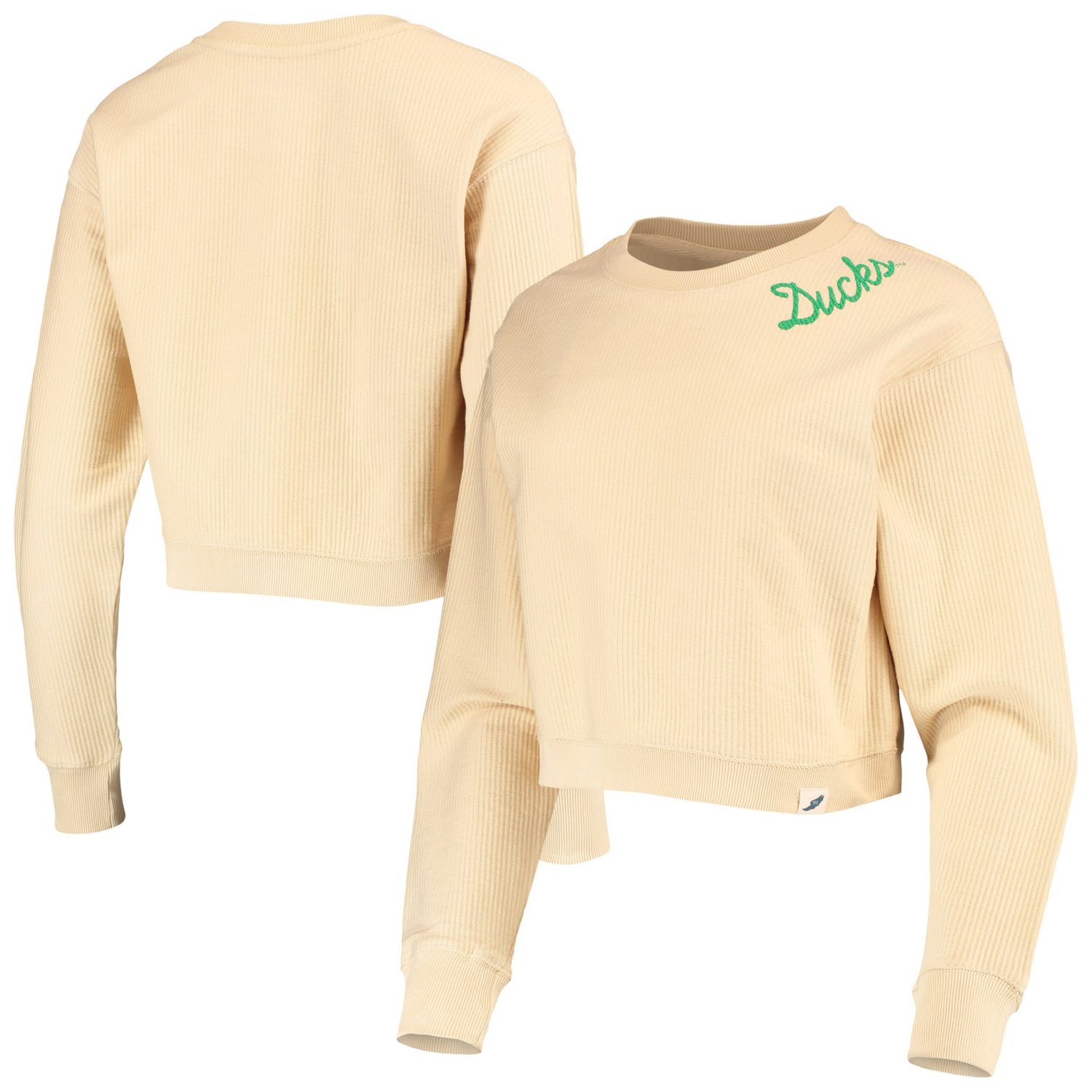 League Collegiate Wear Oregon Ducks Corded Timber Cropped Pullover Sweatshirt
