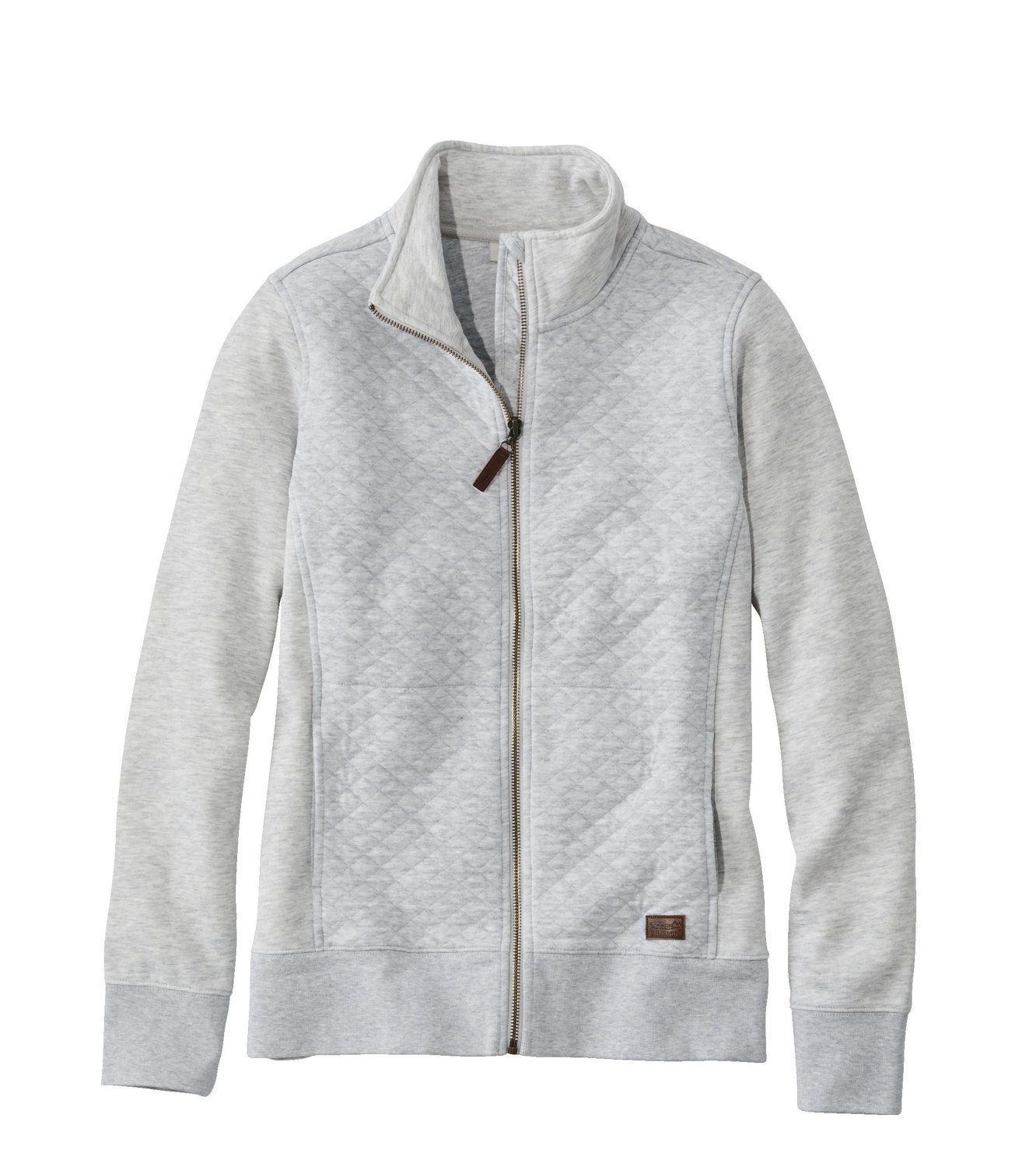 Women's Quilted Sweatshirt, Full-Zip Hooded Long Jacket