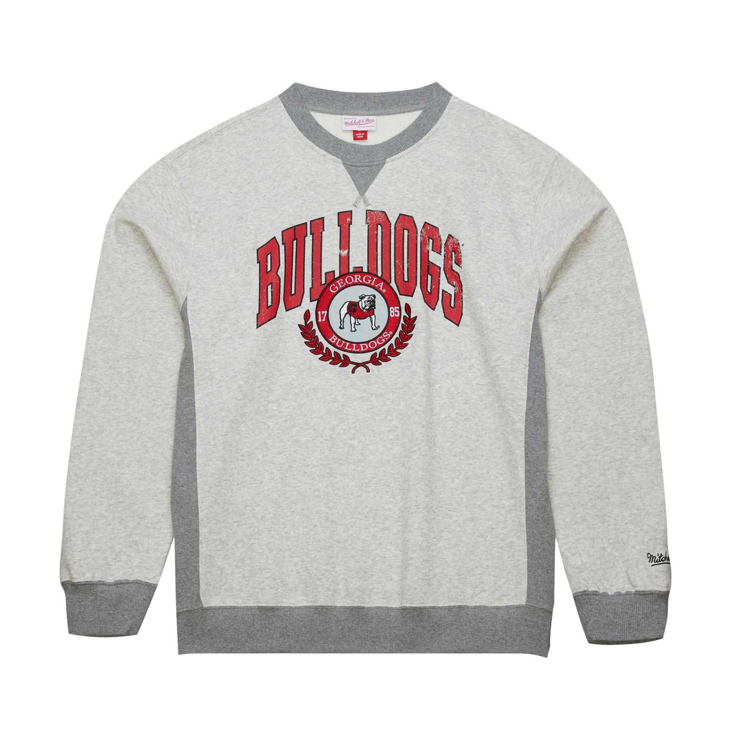 Mitchell  Ness Georgia Bulldogs Arched Fleece Crewneck Pullover Sweatshirt                                                       - view number 2