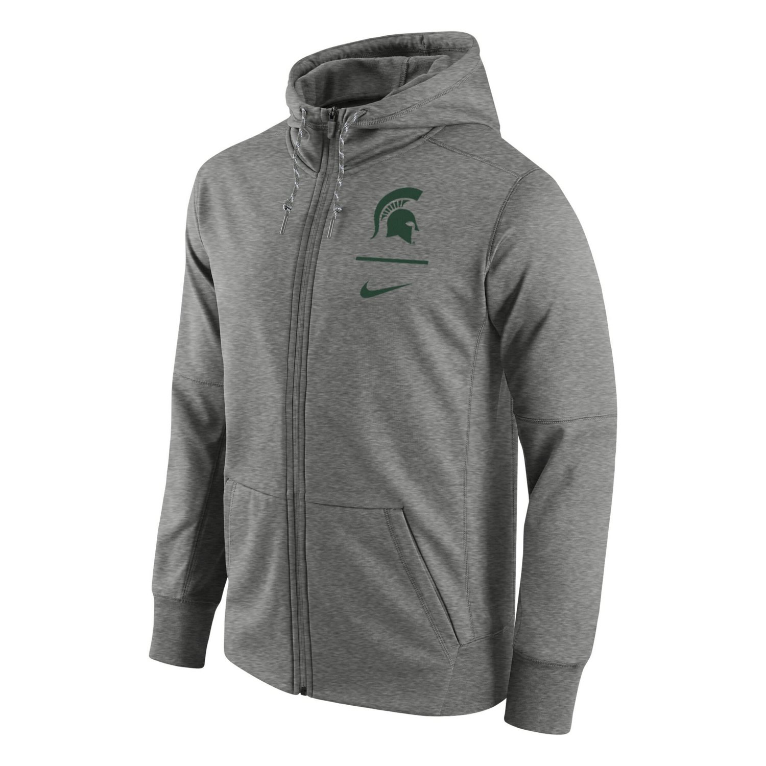 Nike Heathered Gray Michigan State Spartans Logo Stack Performance Full-Zip Hoodie - view number 2