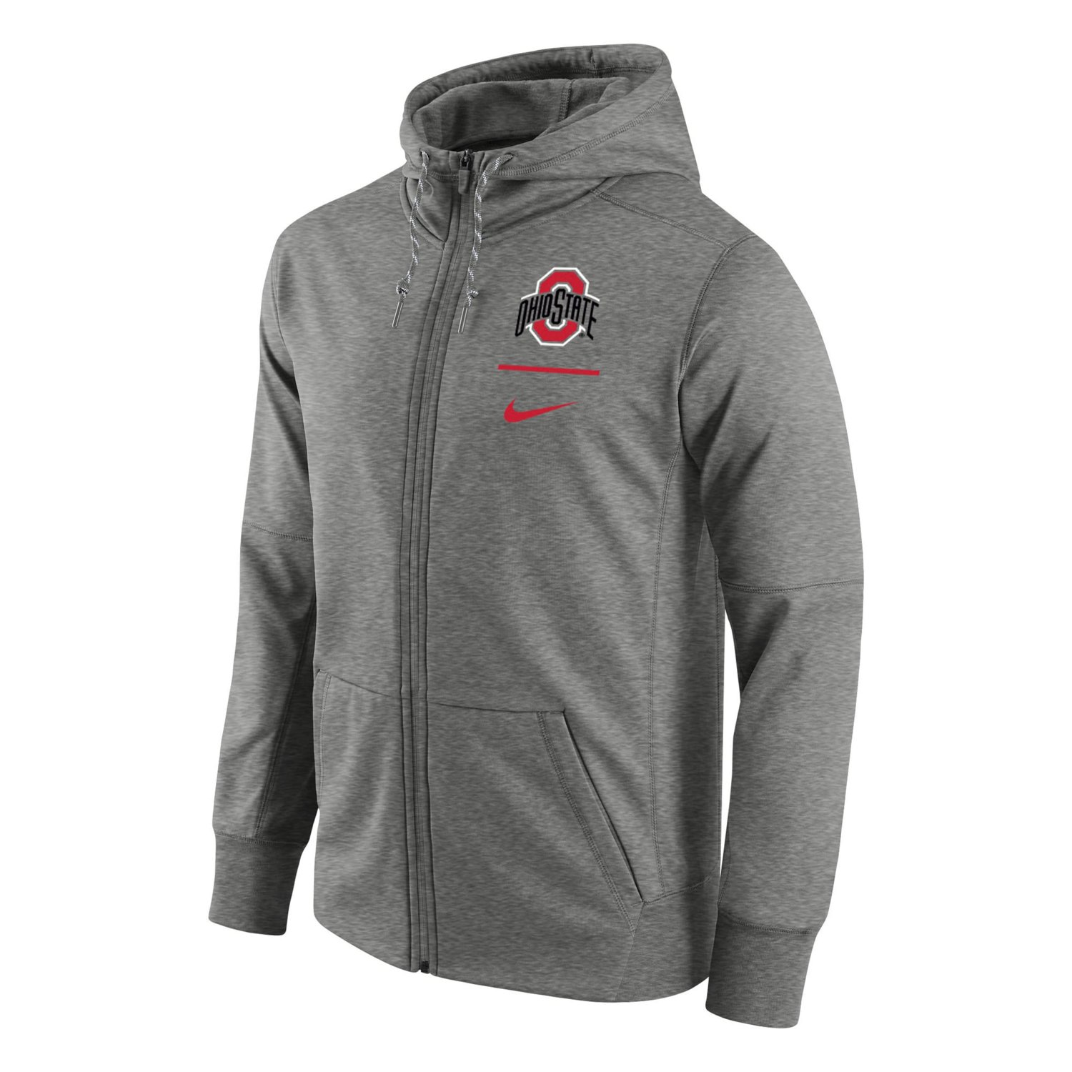 Nike Heathered Gray Ohio State Buckeyes Logo Stack Performance Full-Zip Hoodie - view number 2