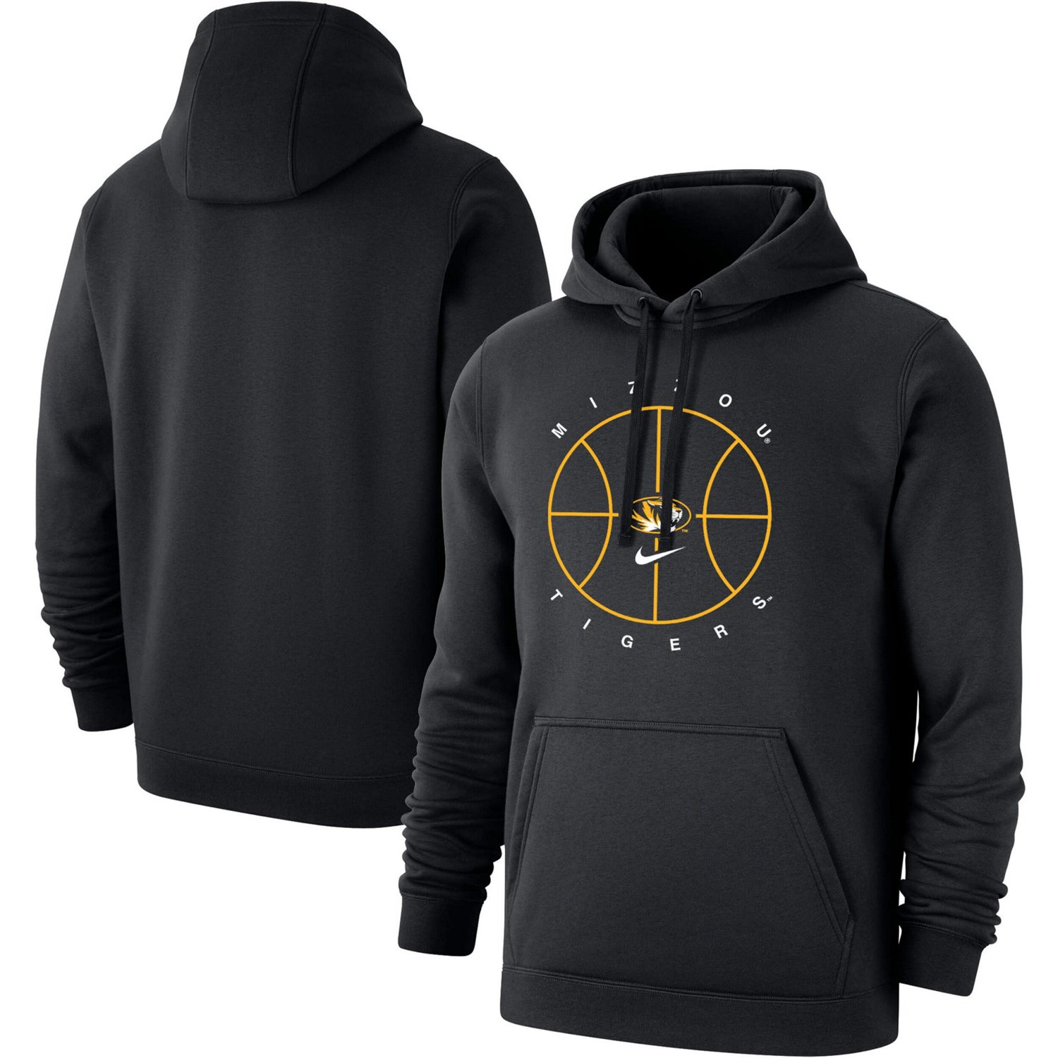 Nike Missouri Tigers Basketball Icon Club Fleece Pullover Hoodie Academy