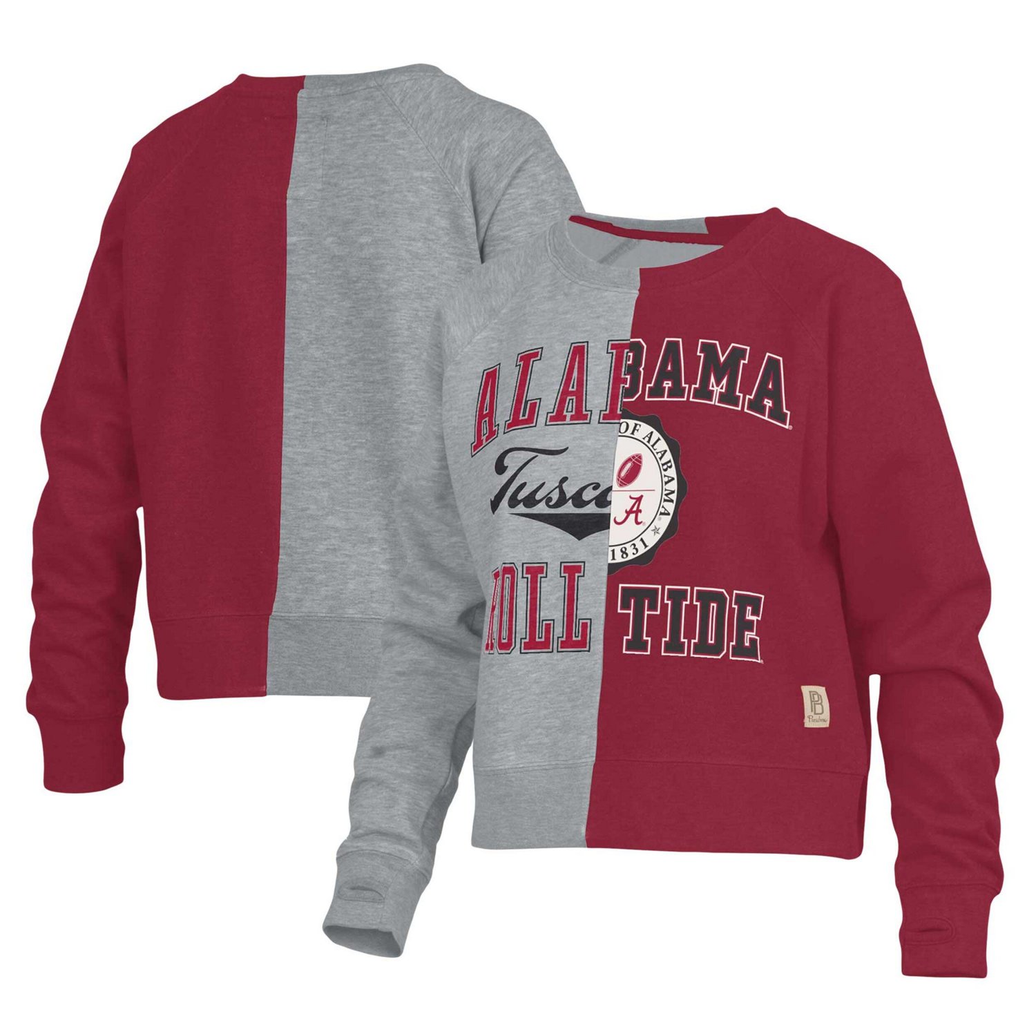 Pressbox Alabama Crimson Tide Half and Half Raglan Pullover Sweatshirt Academy