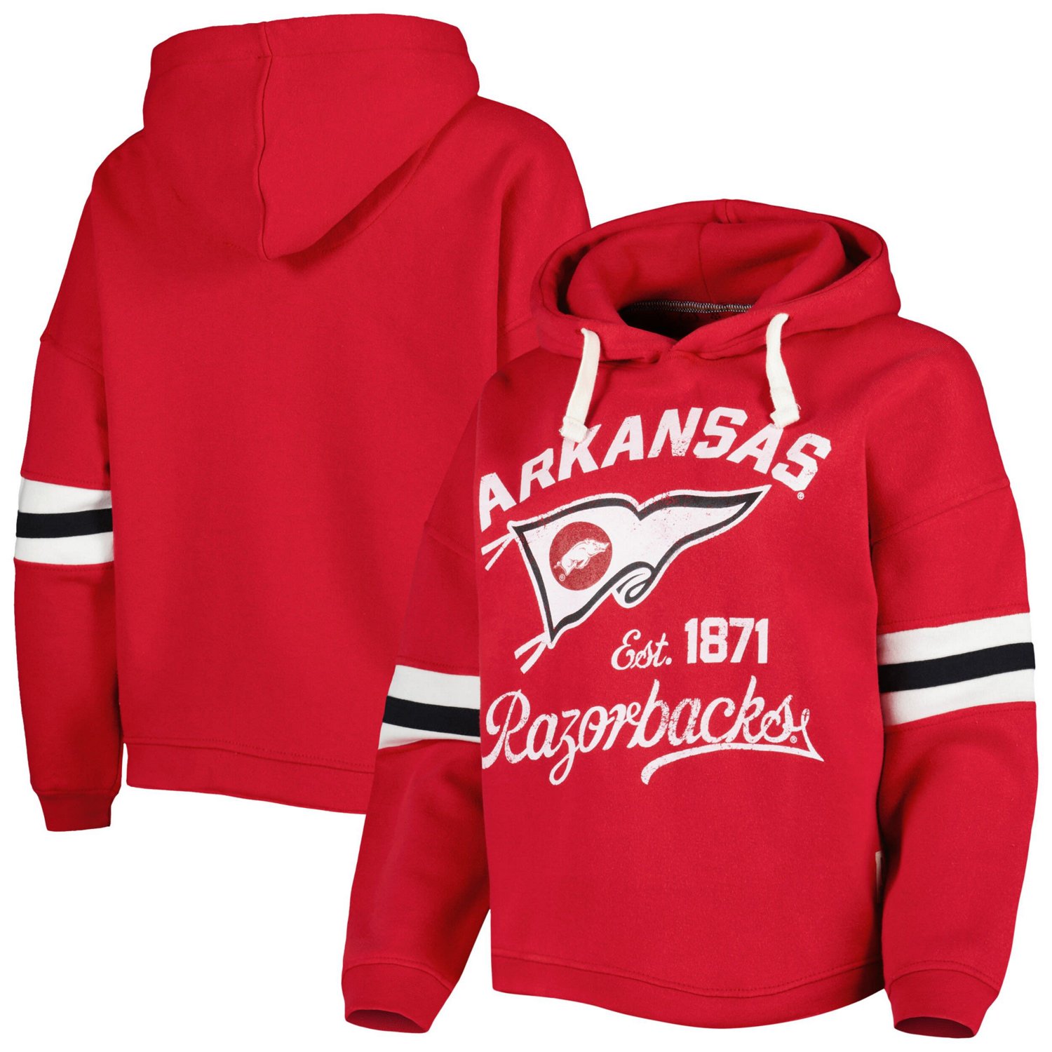 Pressbox Arkansas Razorbacks Super Pennant Pullover Hoodie