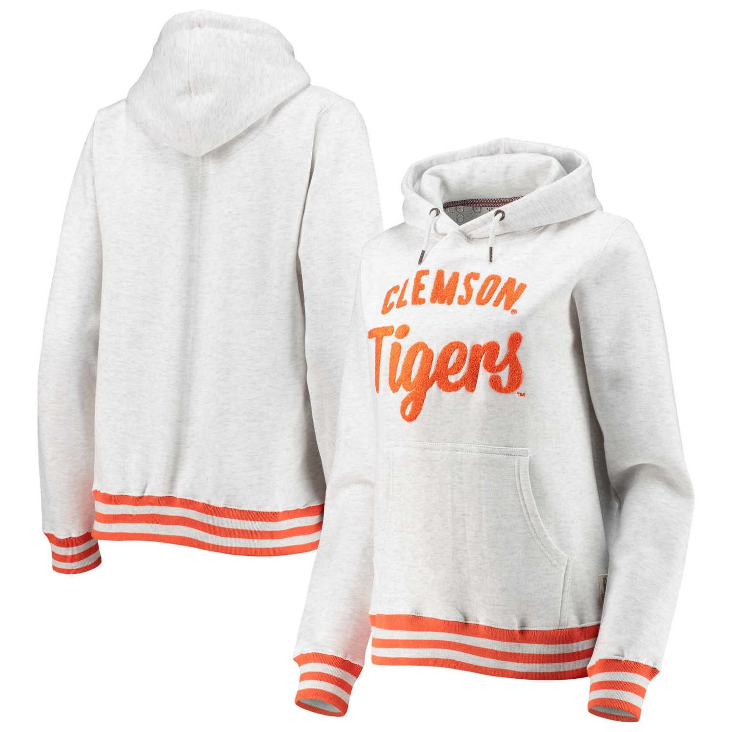 Pressbox Clemson Tigers Santa Cruz Chenille Pullover Hoodie Academy