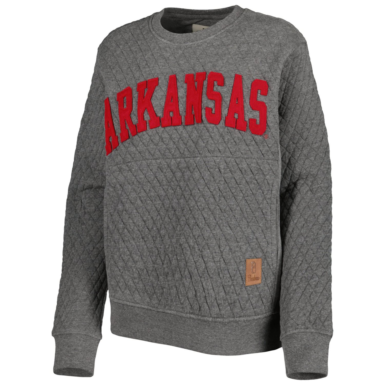 Pressbox Heather Charcoal Arkansas Razorbacks Moose Quilted Pullover Sweatshirt - view number 2