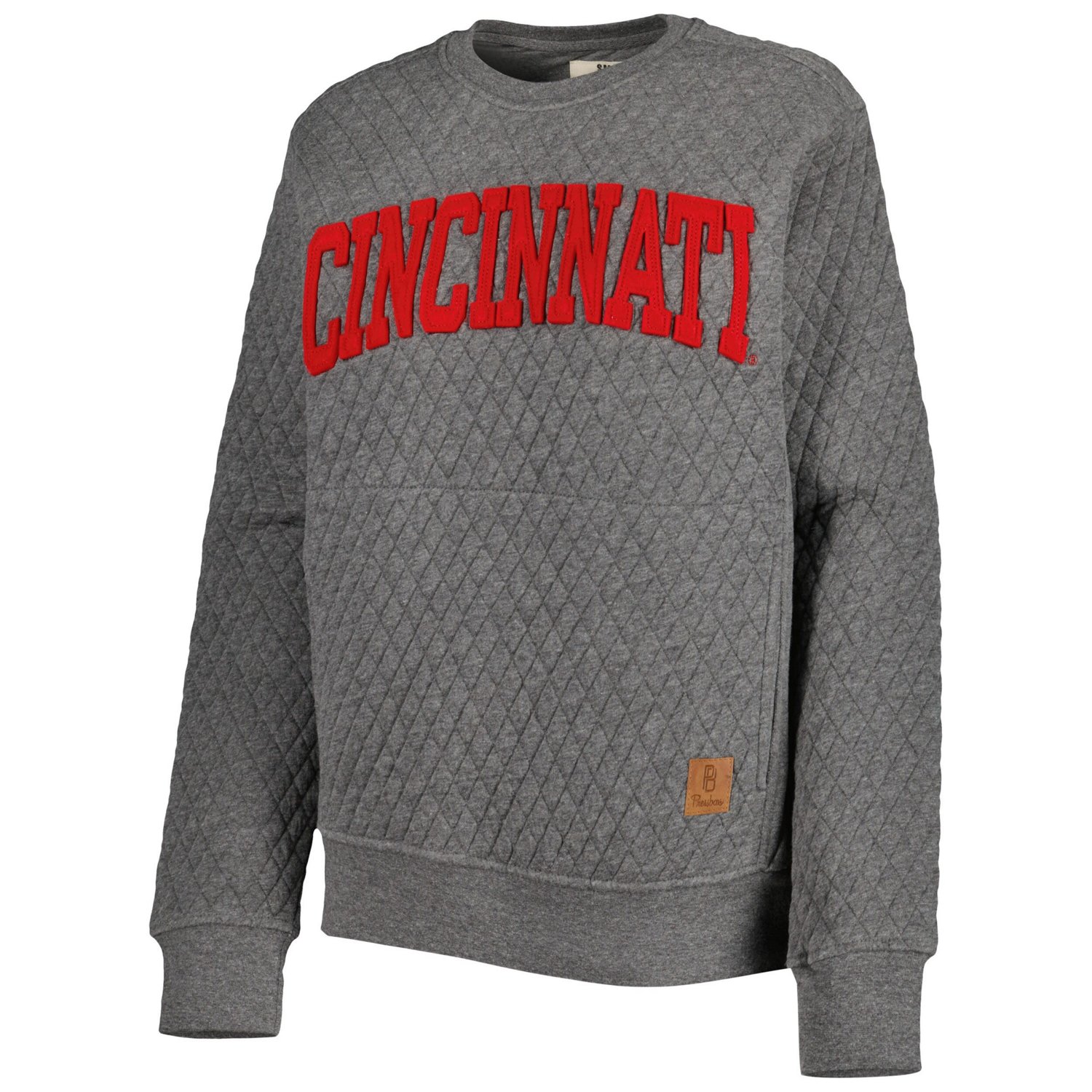 Pressbox Heather Charcoal Cincinnati Bearcats Moose Quilted Pullover Sweatshirt - view number 2