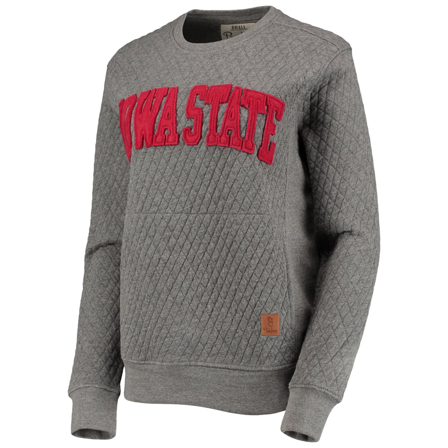 Pressbox Heather Charcoal Iowa State Cyclones Moose Quilted Pullover Sweatshirt                                                  - view number 2