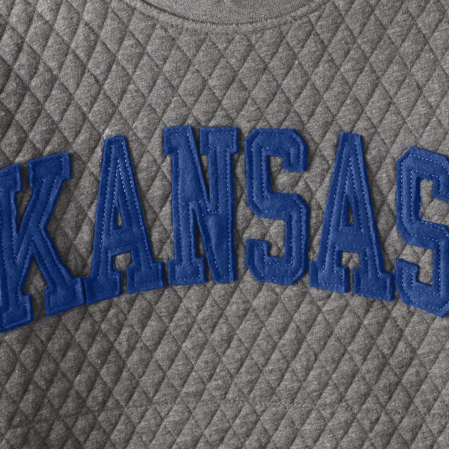 Pressbox Heather Charcoal Kansas Jayhawks Moose Quilted Pullover Sweatshirt