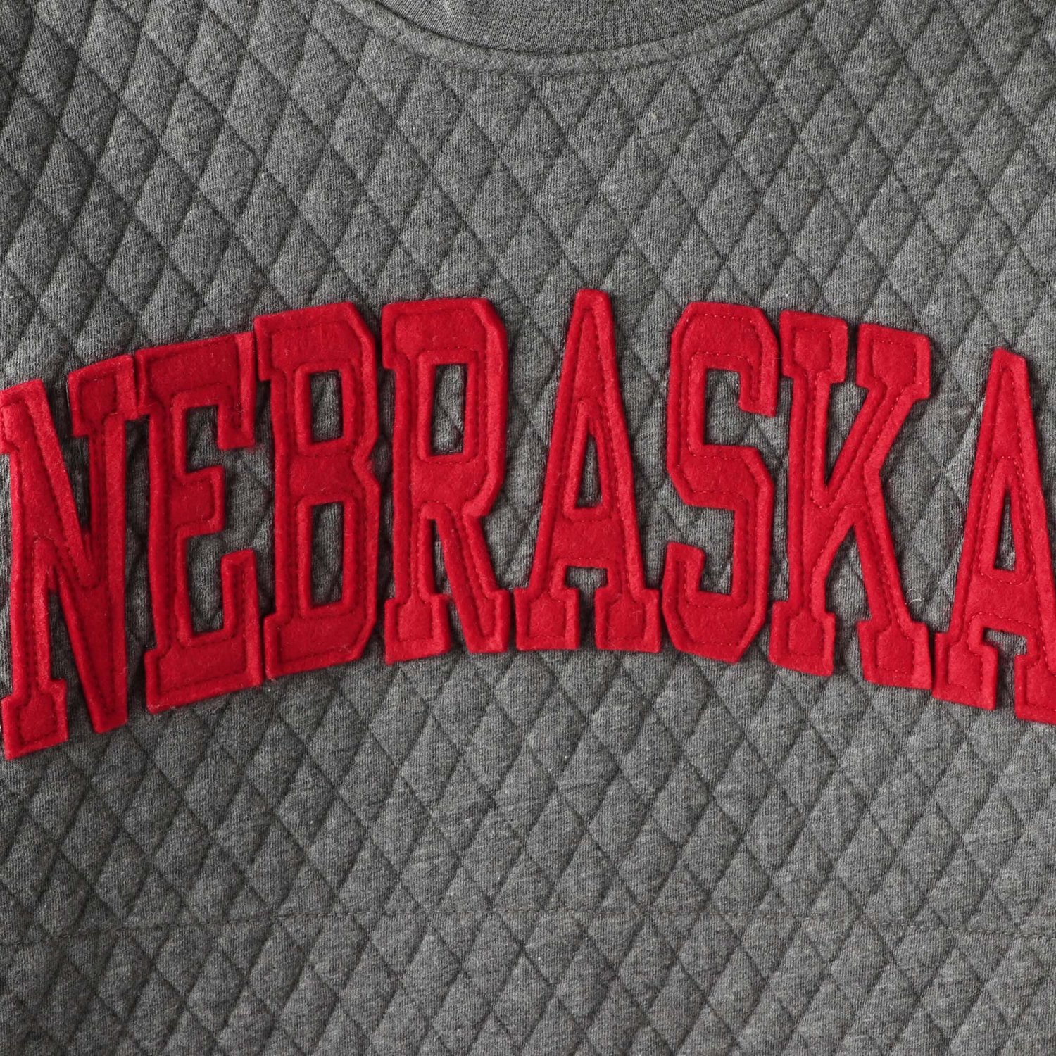 Pressbox Heather Charcoal Nebraska Huskers Moose Quilted Pullover Sweatshirt - view number 4